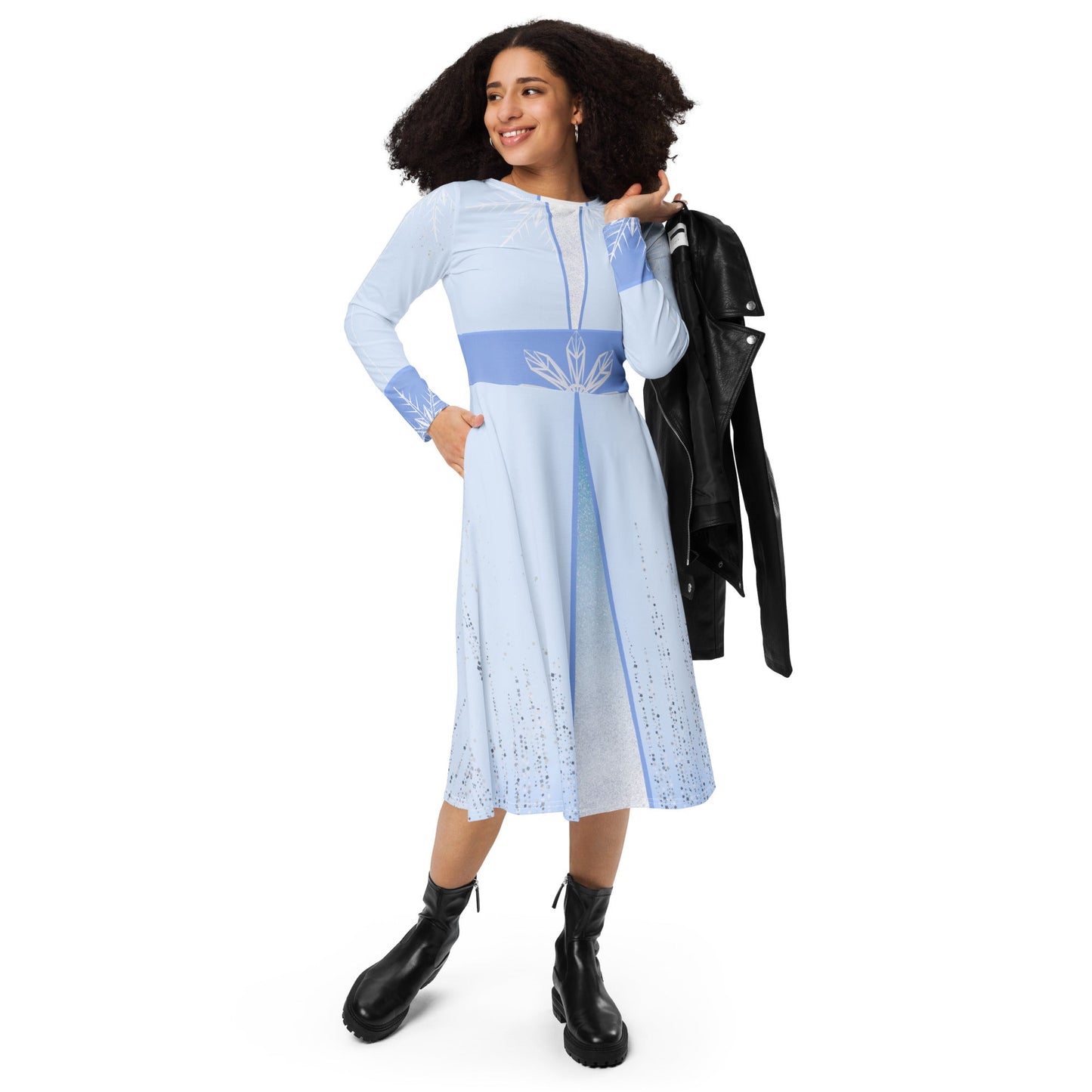 Elsa 2 long sleeve midi dress anna elsa cosplaycosplaydisney frozen#tag4##tag5##tag6#