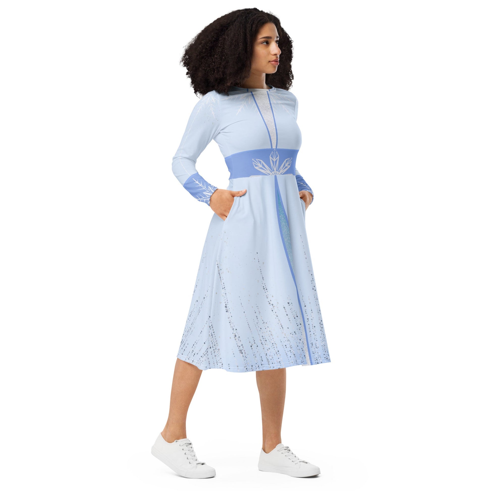 Elsa 2 long sleeve midi dress anna elsa cosplaycosplaydisney frozen#tag4##tag5##tag6#