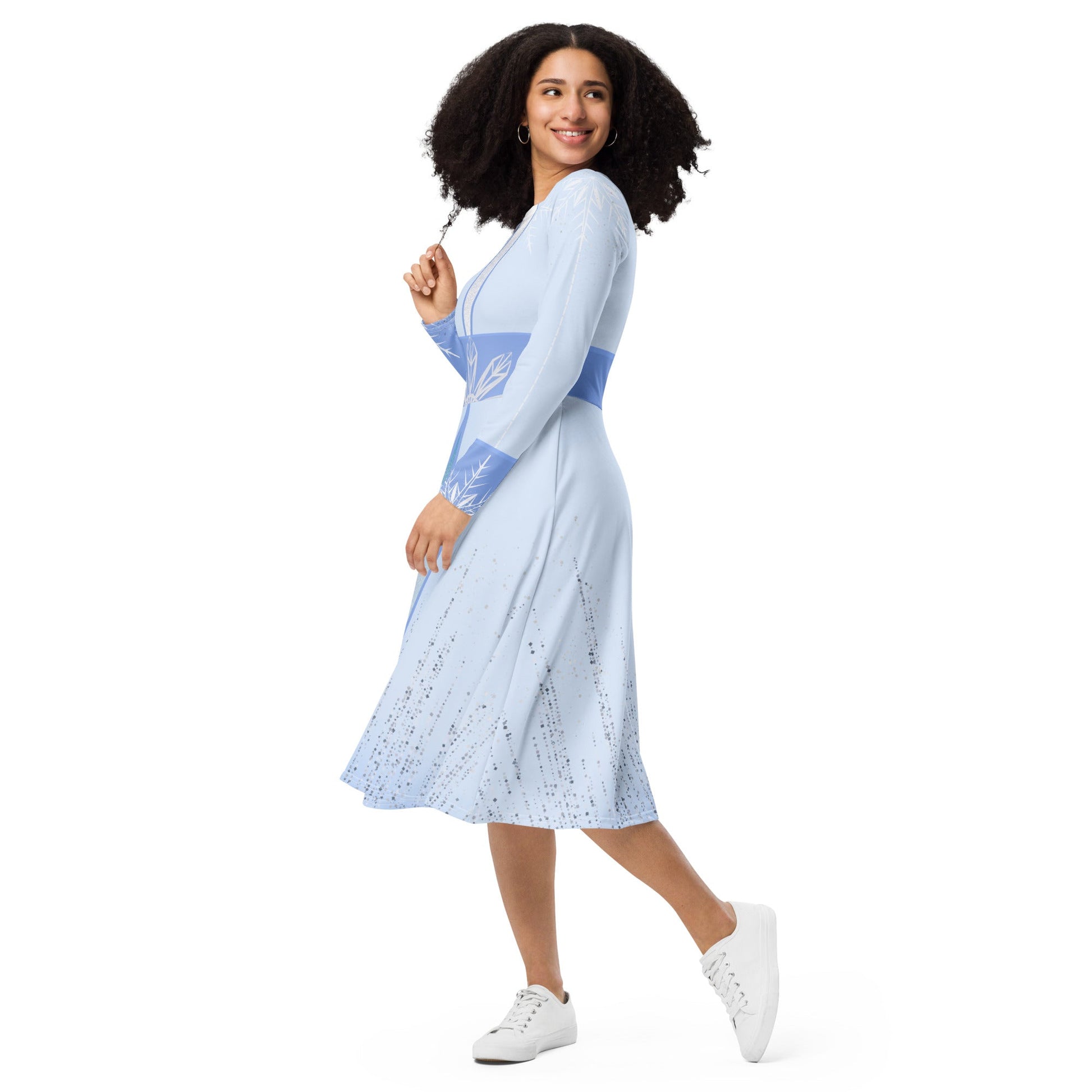 Elsa 2 long sleeve midi dress anna elsa cosplaycosplaydisney frozen#tag4##tag5##tag6#