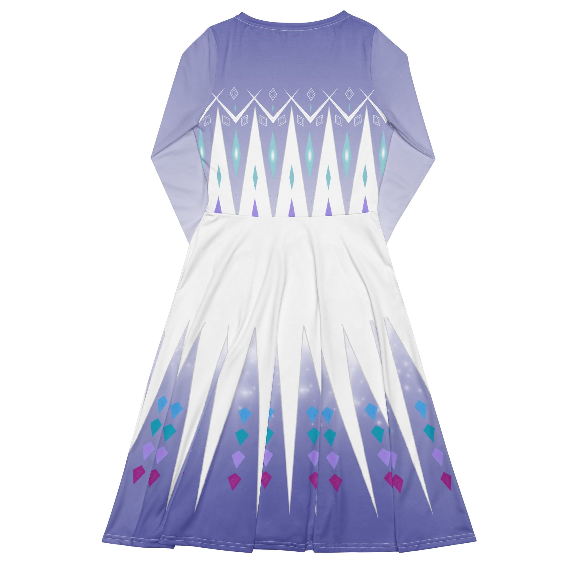 Elsa Frozen long sleeve midi dress adult elsa costumedisney dressdisney dress with pockets#tag4##tag5##tag6#