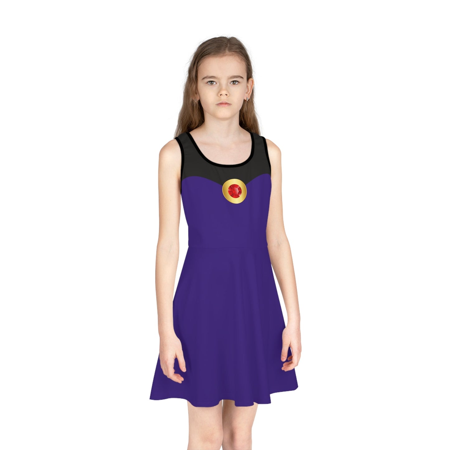 Evil Queen Girls' Sleeveless Sundress All Over PrintAOPAOP Clothing#tag4##tag5##tag6#