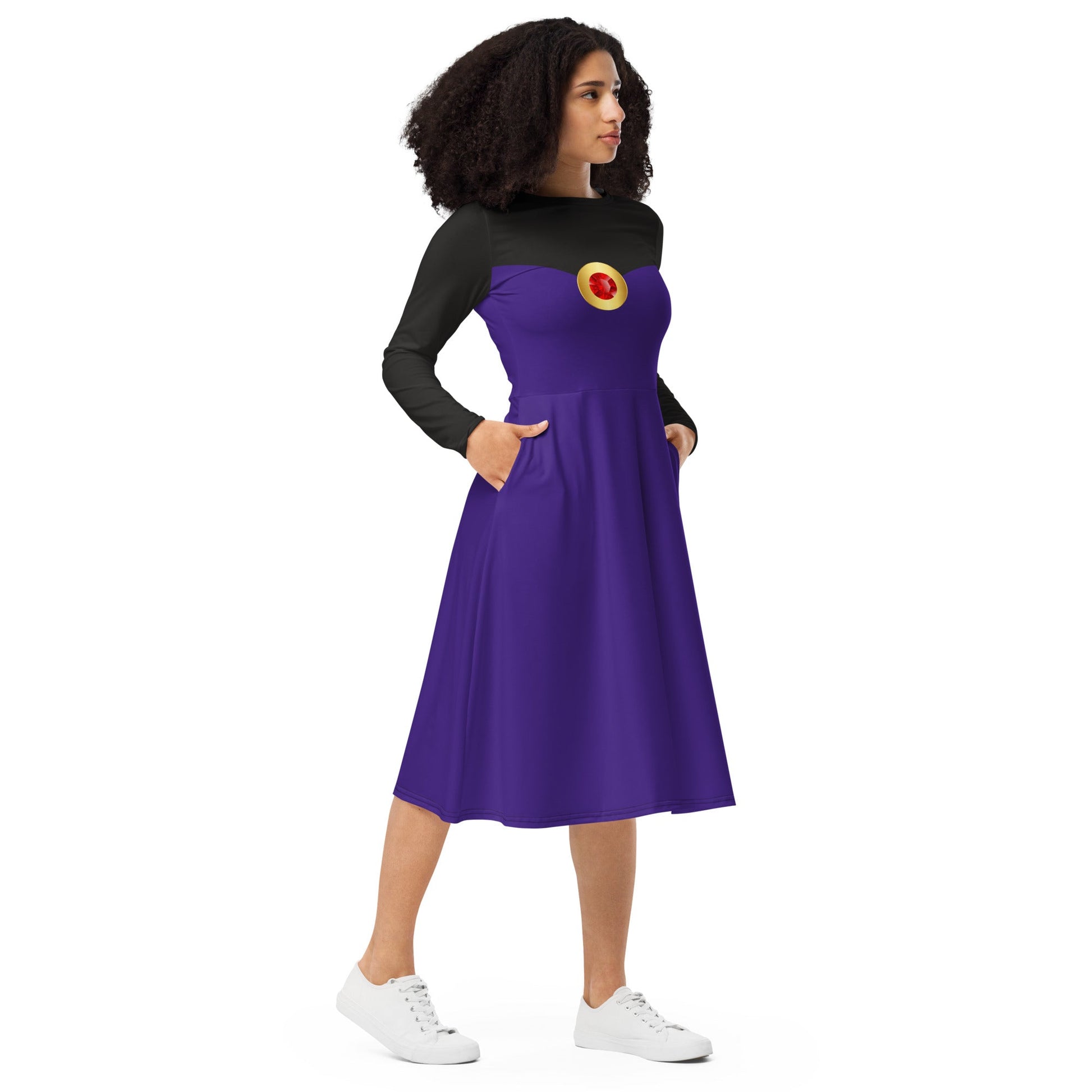 Evil Queen long sleeve midi dress cosplaydisney cosplaydisney costume#tag4##tag5##tag6#