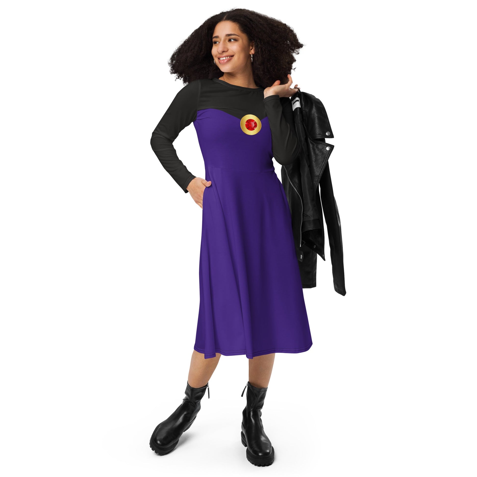Evil Queen long sleeve midi dress cosplaydisney cosplaydisney costume#tag4##tag5##tag6#
