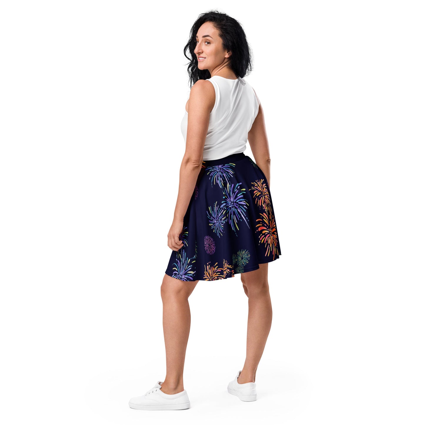 Firework Ears Skater Skirt All Over PrintcosplaySkater SkirtWrong Lever Clothing