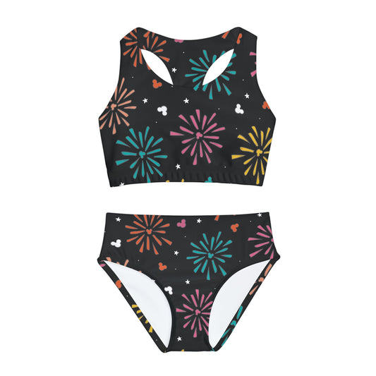 Firework Mouse Girls Two Piece Swimsuit All Over PrintAOPAll Over PrintsWrong Lever Clothing