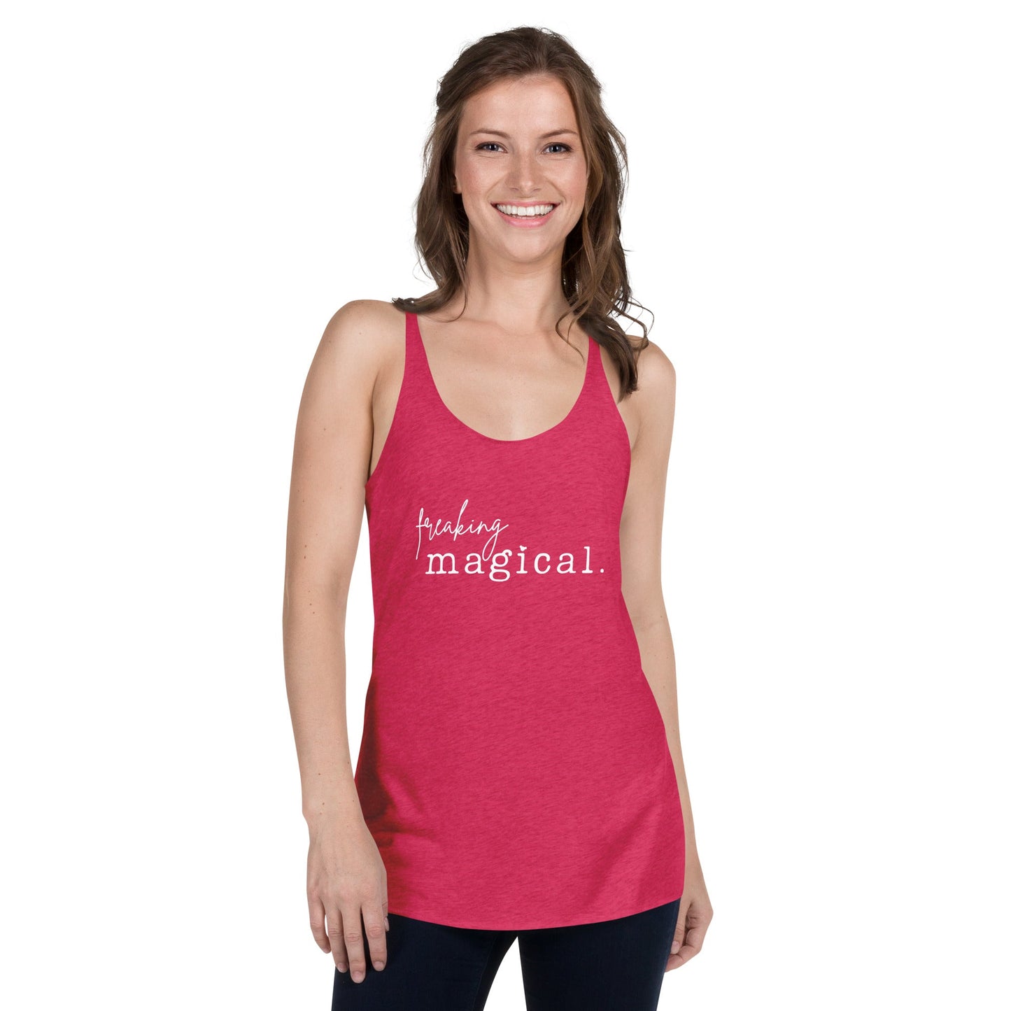 Freaking Magical Women's Racerback Tank 100 years of wonderdisney sweatshirtsdisney trip#tag4##tag5##tag6#