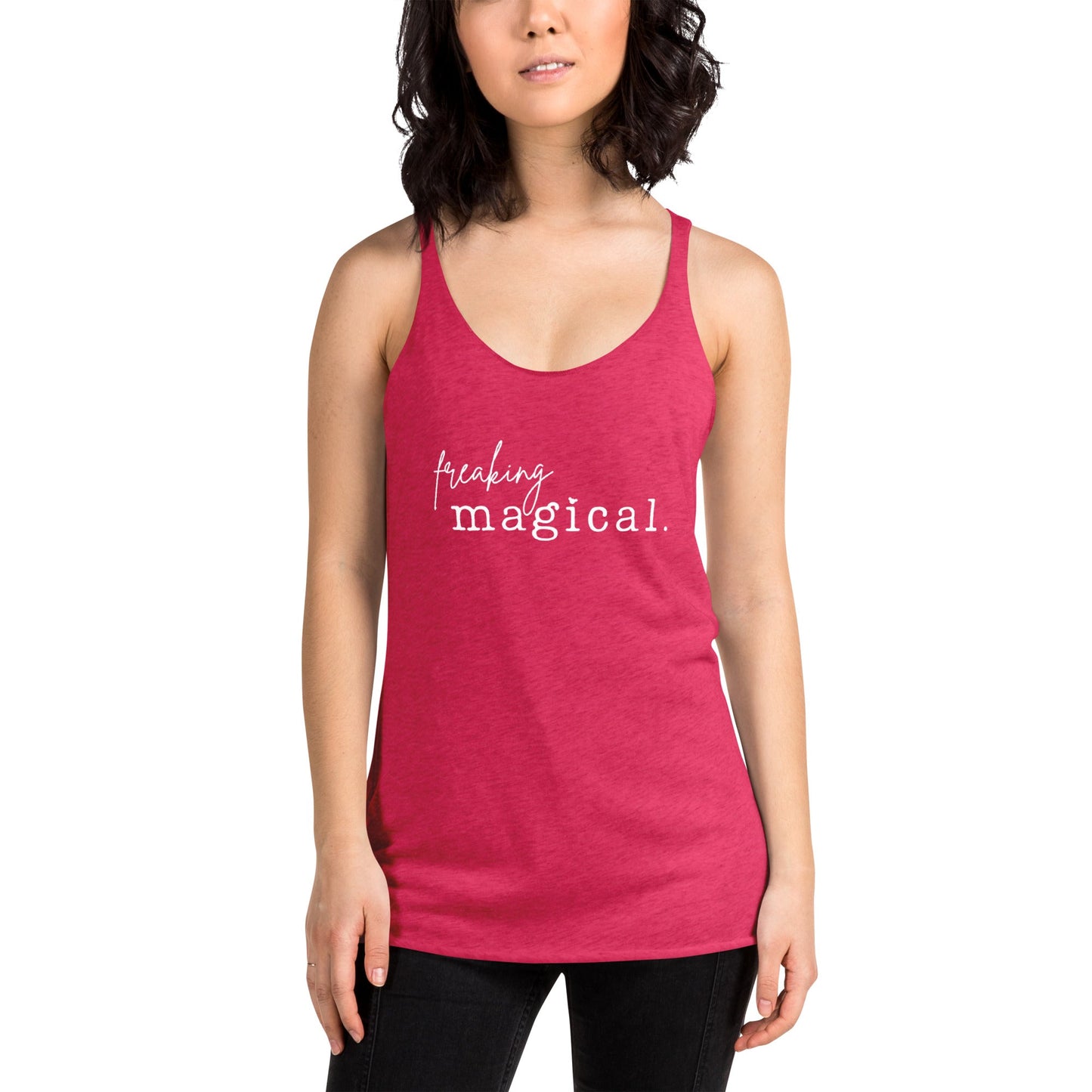 Freaking Magical Women's Racerback Tank 100 years of wonderdisney sweatshirtsdisney trip#tag4##tag5##tag6#