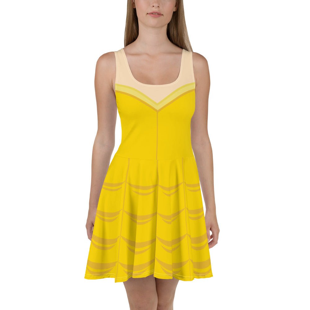 Gold Beauty Skater Dress L Gold Beauty Skater Dress L