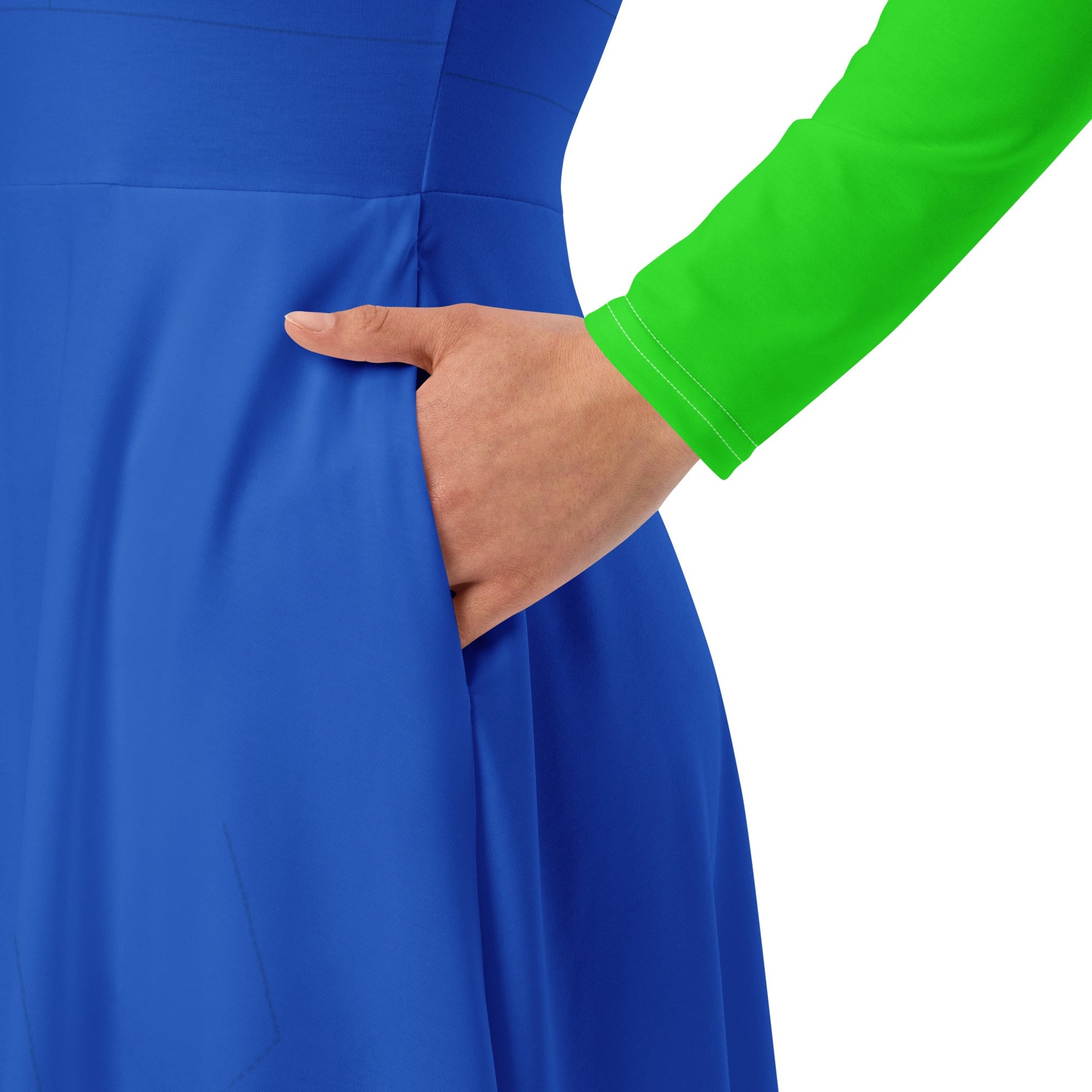 Green Video Game Man long sleeve midi dress 80s nostalgia90s costumecosplay#tag4##tag5##tag6#