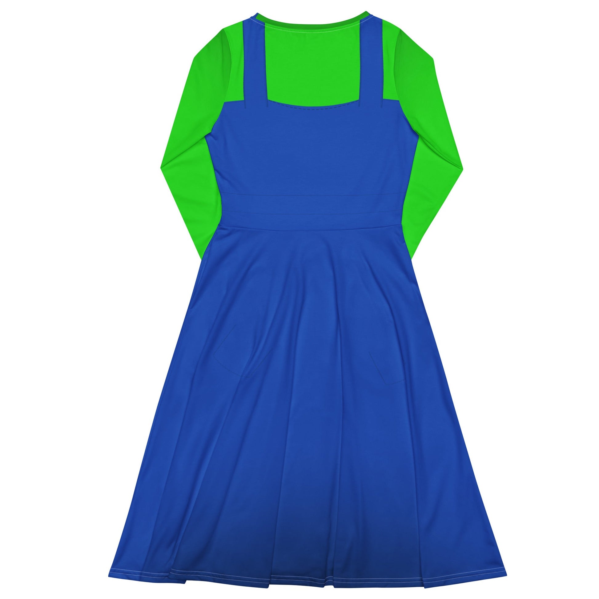 Green Video Game Man long sleeve midi dress 80s nostalgia90s costumecosplay#tag4##tag5##tag6#