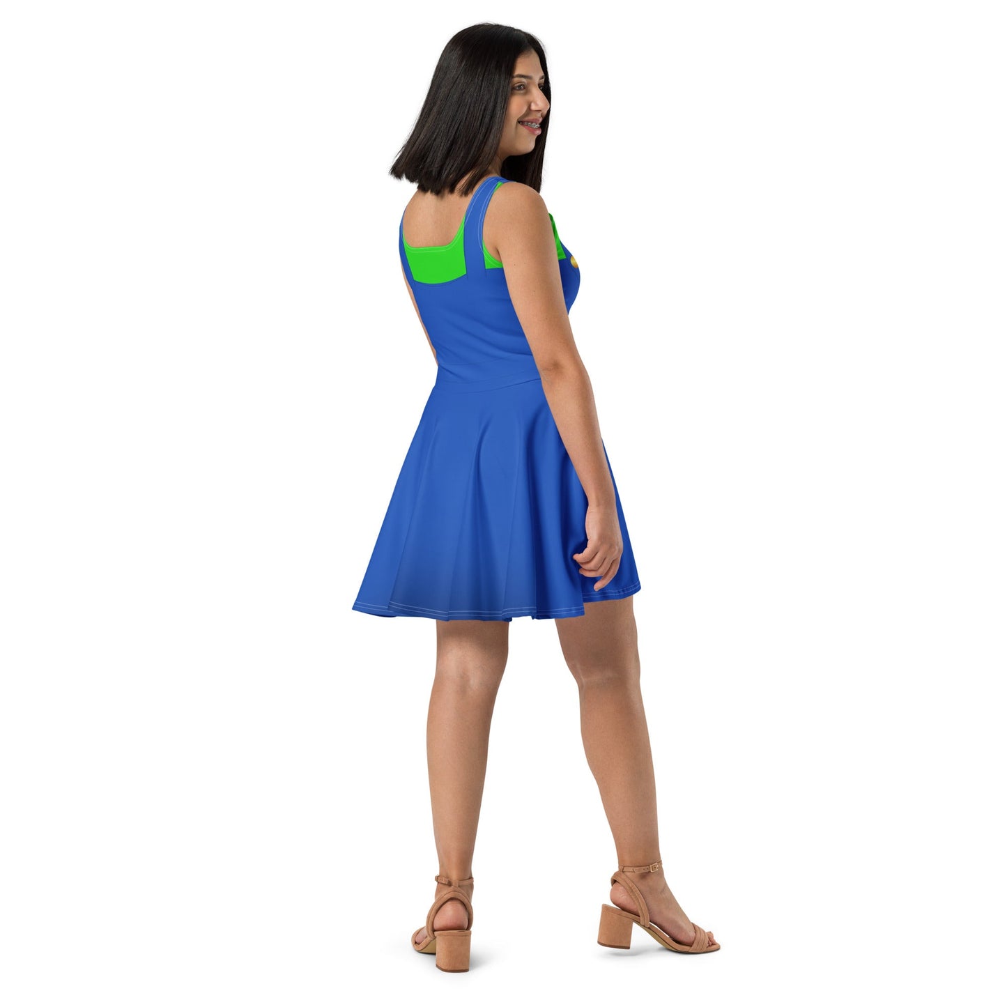 Green Video Game Man Skater Dress 80s nostalgia90s costumecosplay#tag4##tag5##tag6#