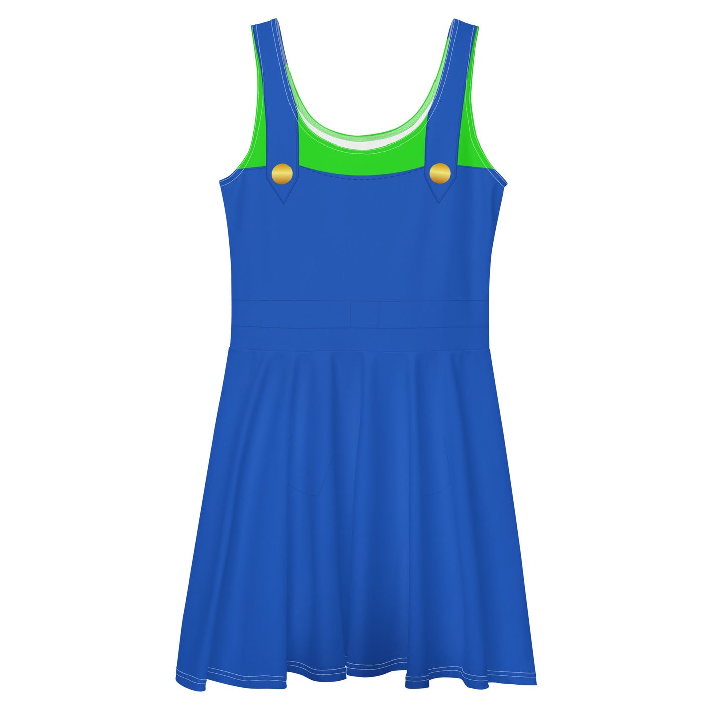Green Video Game Man Skater Dress 80s nostalgia90s costumecosplay#tag4##tag5##tag6#