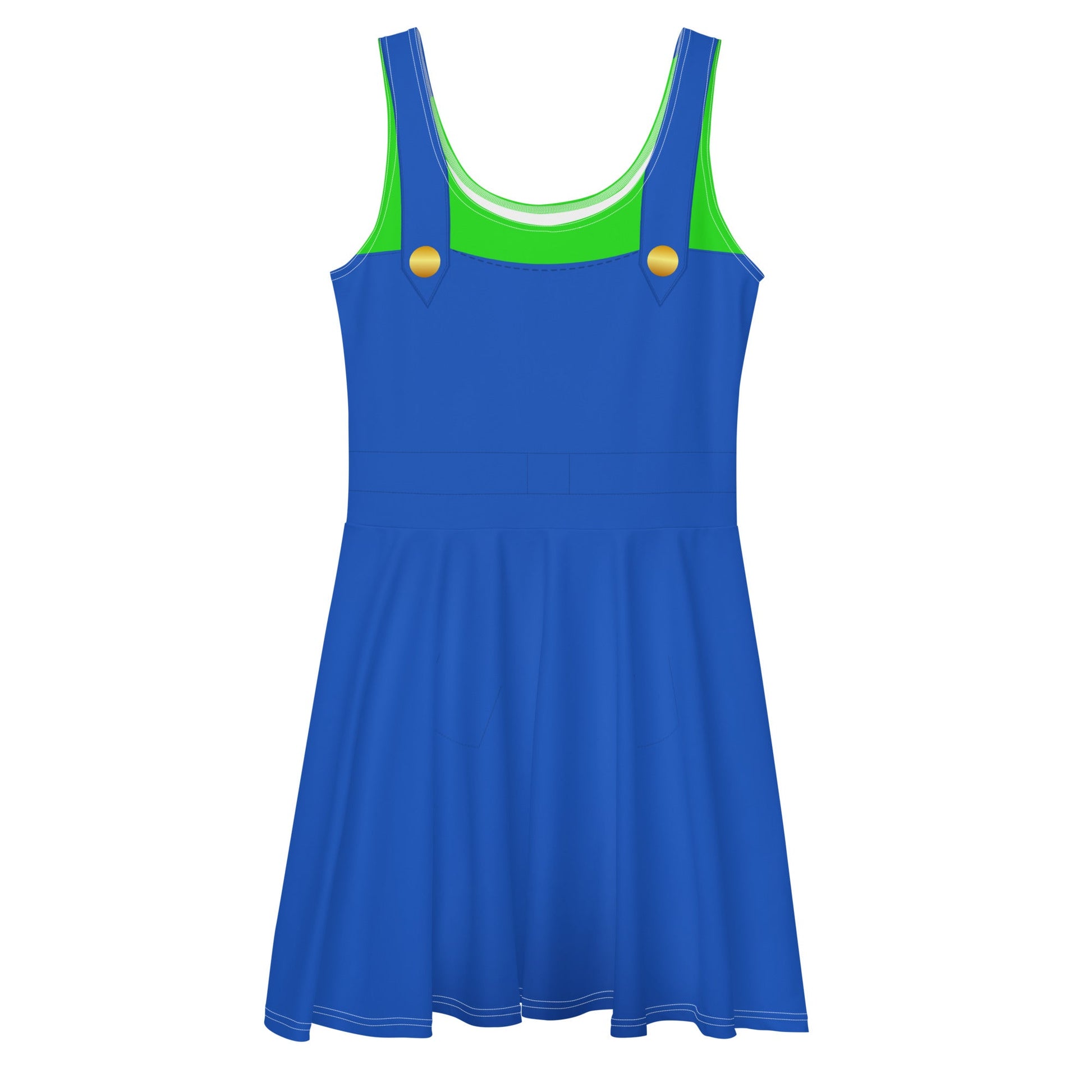 Green Video Game Man Skater Dress 80s nostalgia90s costumecosplay#tag4##tag5##tag6#