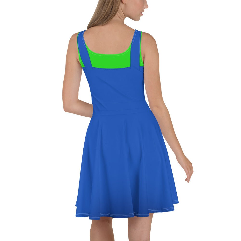 Green Video Game Man Skater Dress 80s nostalgia90s costumecosplay#tag4##tag5##tag6#