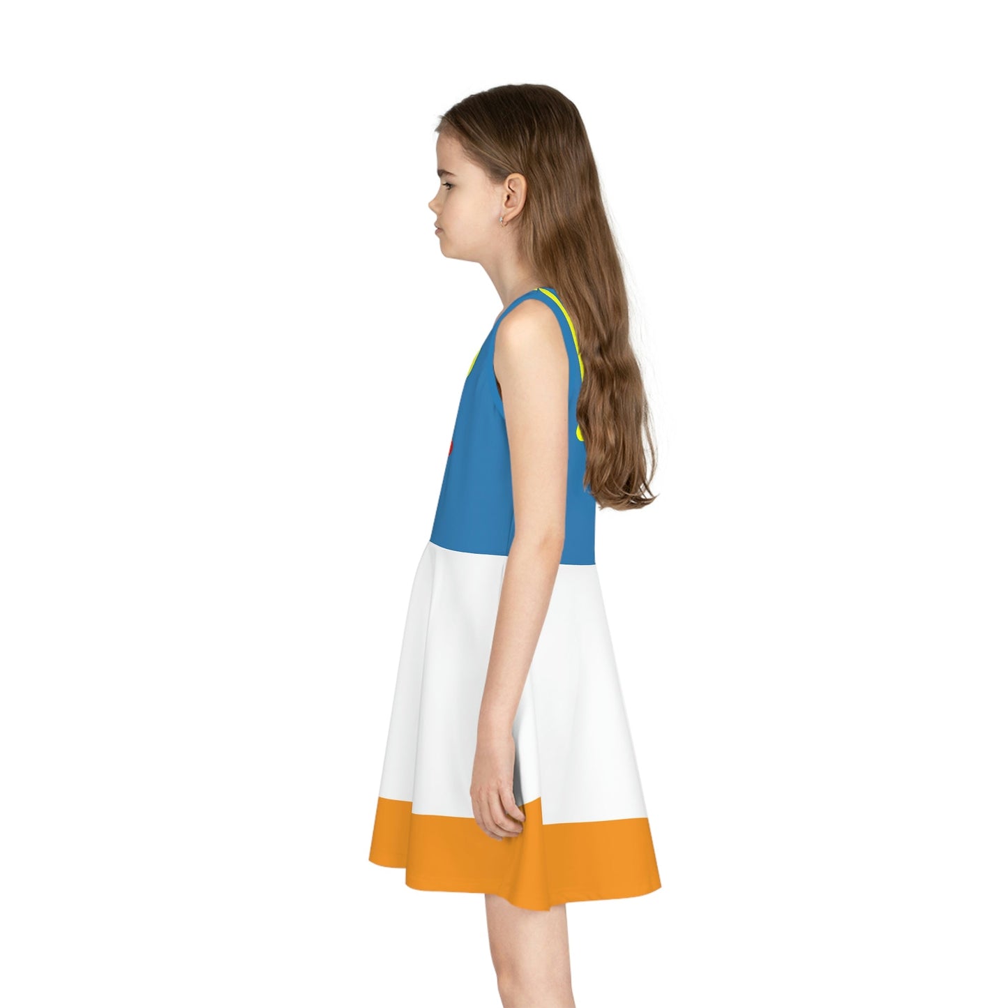 Grumpy Duck Girls' Sleeveless Sundress (AOP) All Over PrintAOPAOP Clothing#tag4##tag5##tag6#