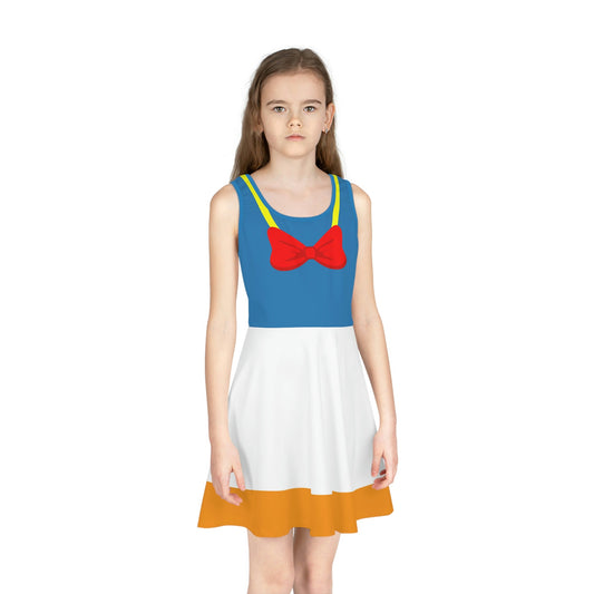 Grumpy Duck Girls' Sleeveless Sundress (AOP) All Over PrintAOPAOP Clothing#tag4##tag5##tag6#