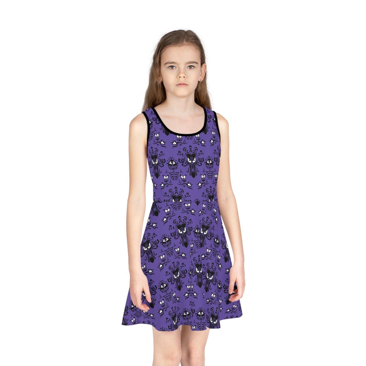 Haunted House Girls' Sleeveless Sundress All Over PrintAOPAOP Clothing#tag4##tag5##tag6#