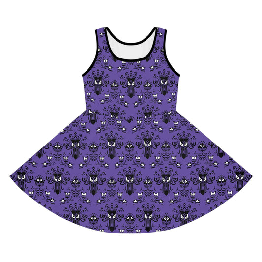 Haunted House Girls' Sleeveless Sundress All Over PrintAOPAOP Clothing#tag4##tag5##tag6#