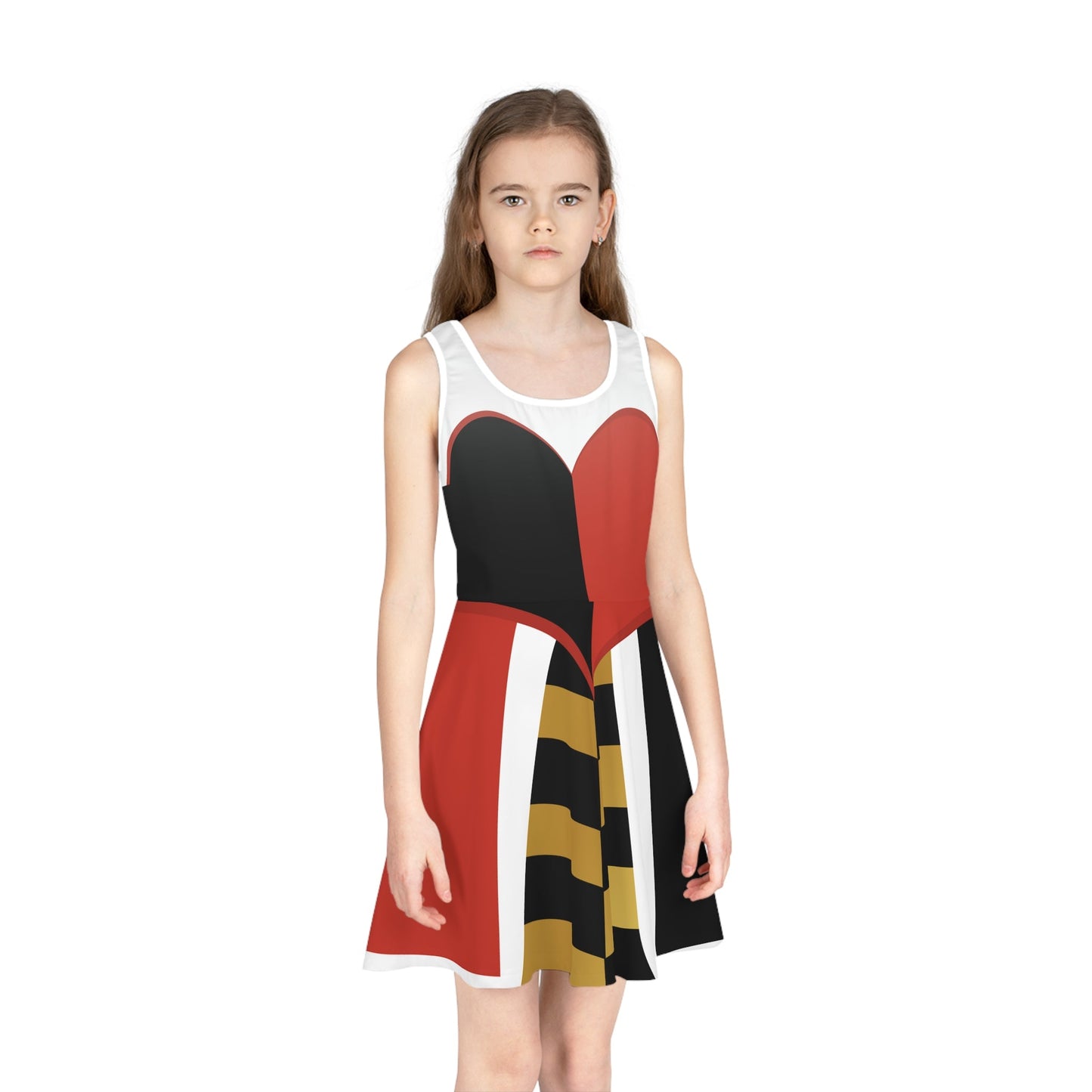 Heart Queen Girls' Sleeveless Sundress alice in wonderlandAll Over PrintAOP#tag4##tag5##tag6#