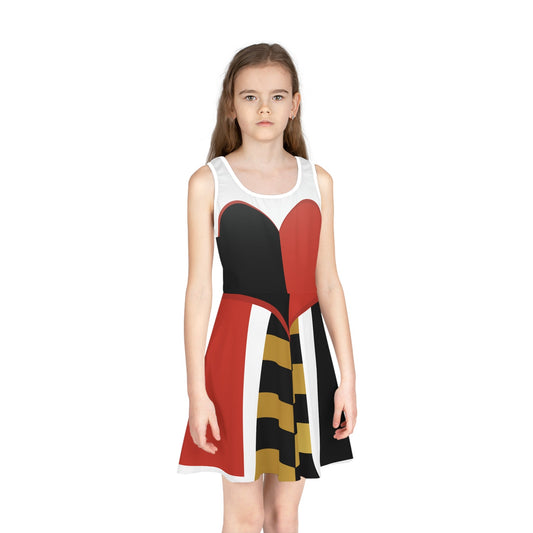 Heart Queen Girls' Sleeveless Sundress alice in wonderlandAll Over PrintAOP#tag4##tag5##tag6#
