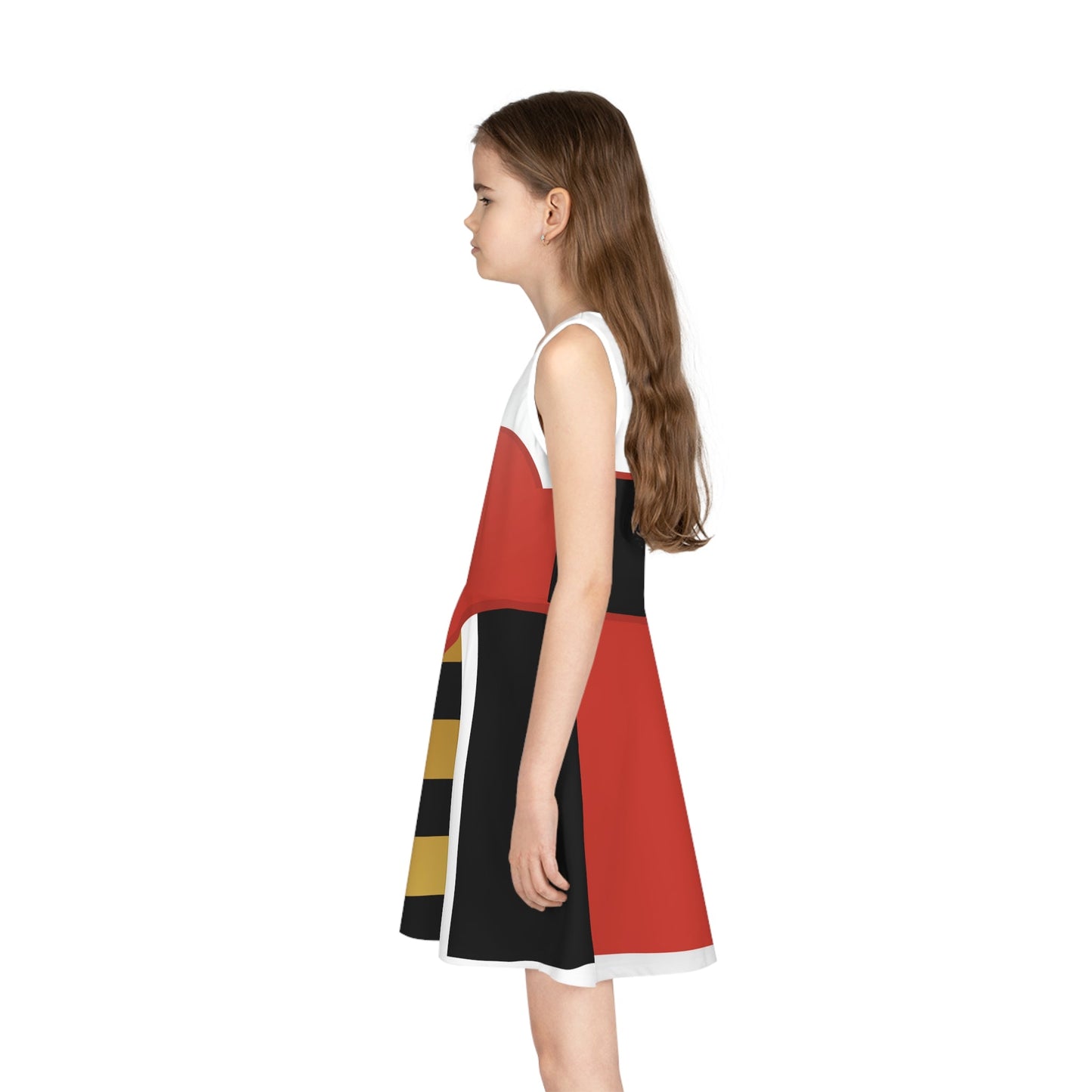 Heart Queen Girls' Sleeveless Sundress alice in wonderlandAll Over PrintAOP#tag4##tag5##tag6#