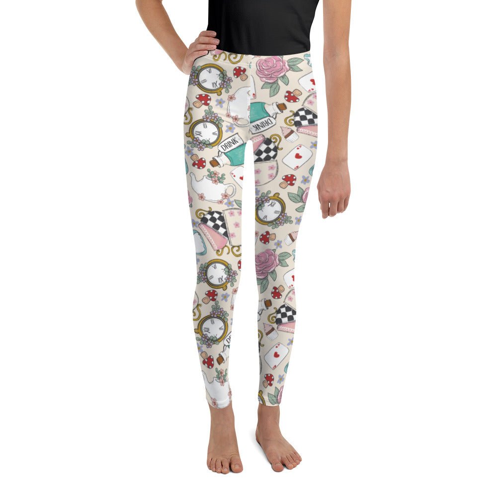 Into the rabbit hole Alice inspired Youth Leggings – Wrong Lever Clothing