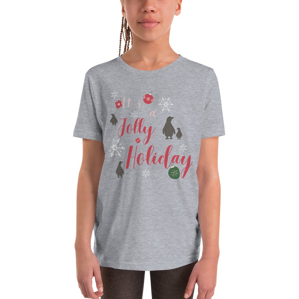 It's a Jolly Holiday Youth Short Sleeve T-Shirt happiness is addictive#tag4##tag5##tag6#
