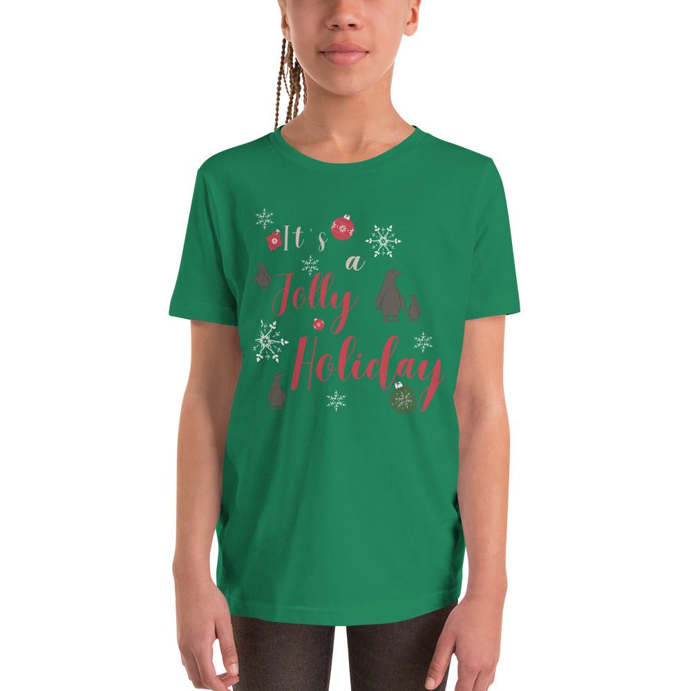 It's a Jolly Holiday Youth Short Sleeve T-Shirt happiness is addictive#tag4##tag5##tag6#