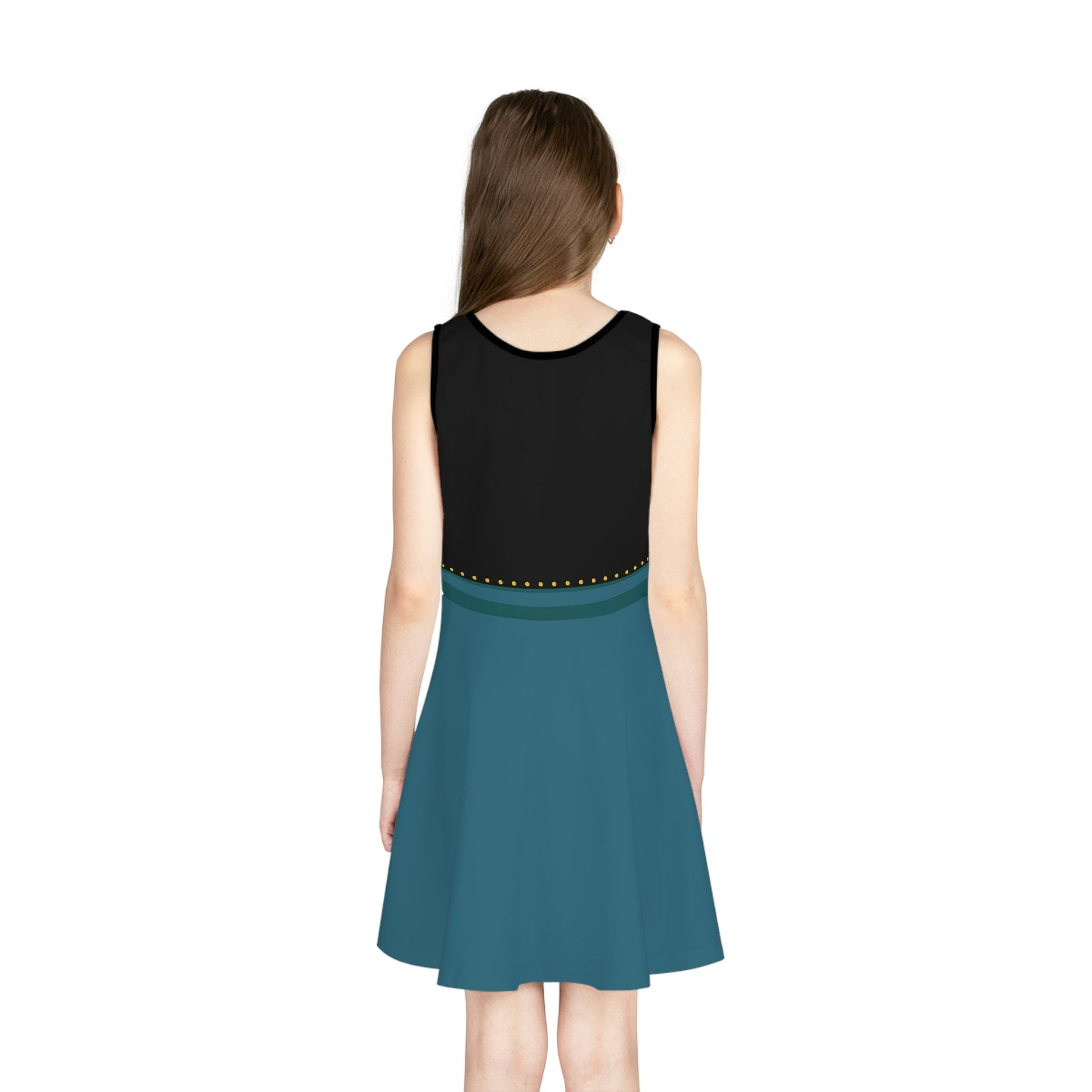 It's Good to be Queen Girls' Sleeveless Sundress All Over Printanna frozen 1anna frozen 2#tag4##tag5##tag6#
