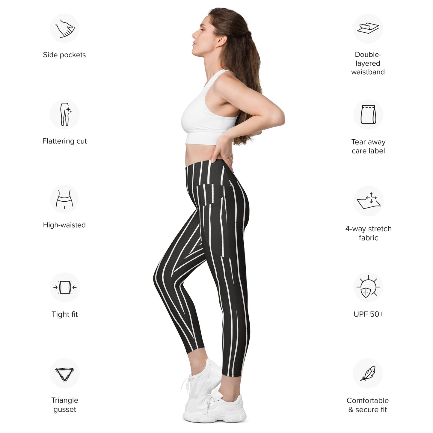 Jack Nightmare Inspired Leggings with pockets adult costumeadult jack skellington leggingsadult leggings#tag4##tag5##tag6#