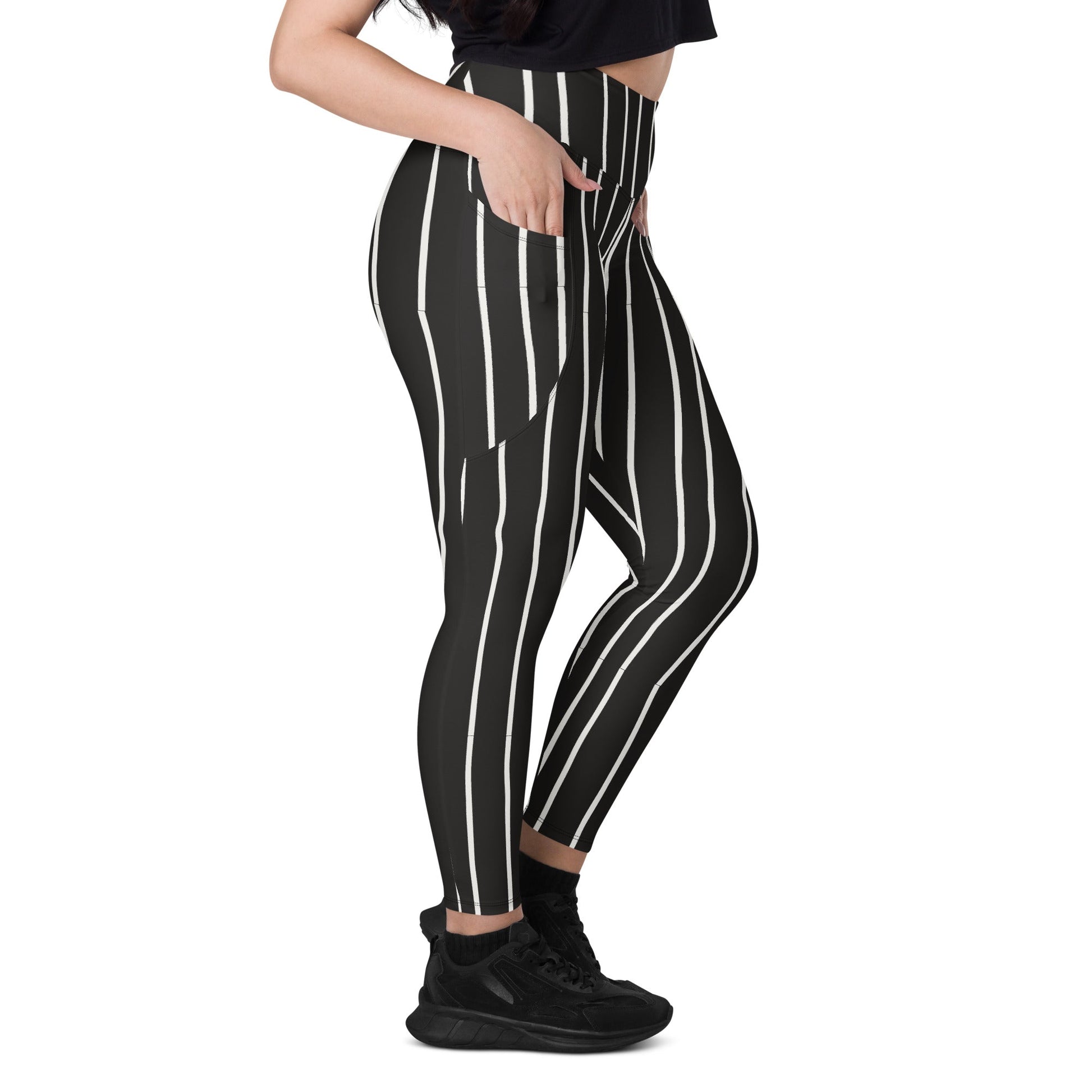 Jack Nightmare Inspired Leggings with pockets adult costumeadult jack skellington leggingsadult leggings#tag4##tag5##tag6#