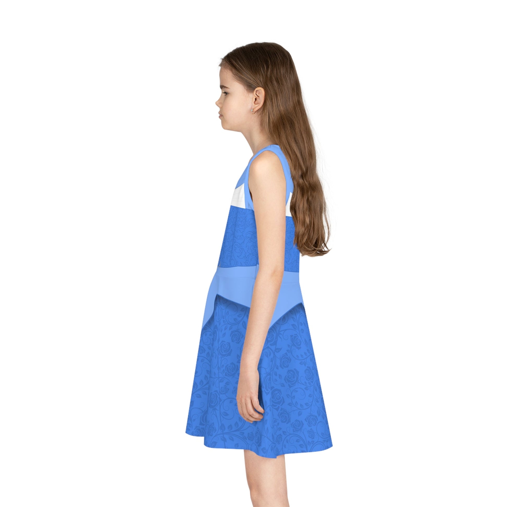 Make it Blue Sleeping Princess Girls' Sleeveless Sundress All Over PrintAOPAOP Clothing#tag4##tag5##tag6#