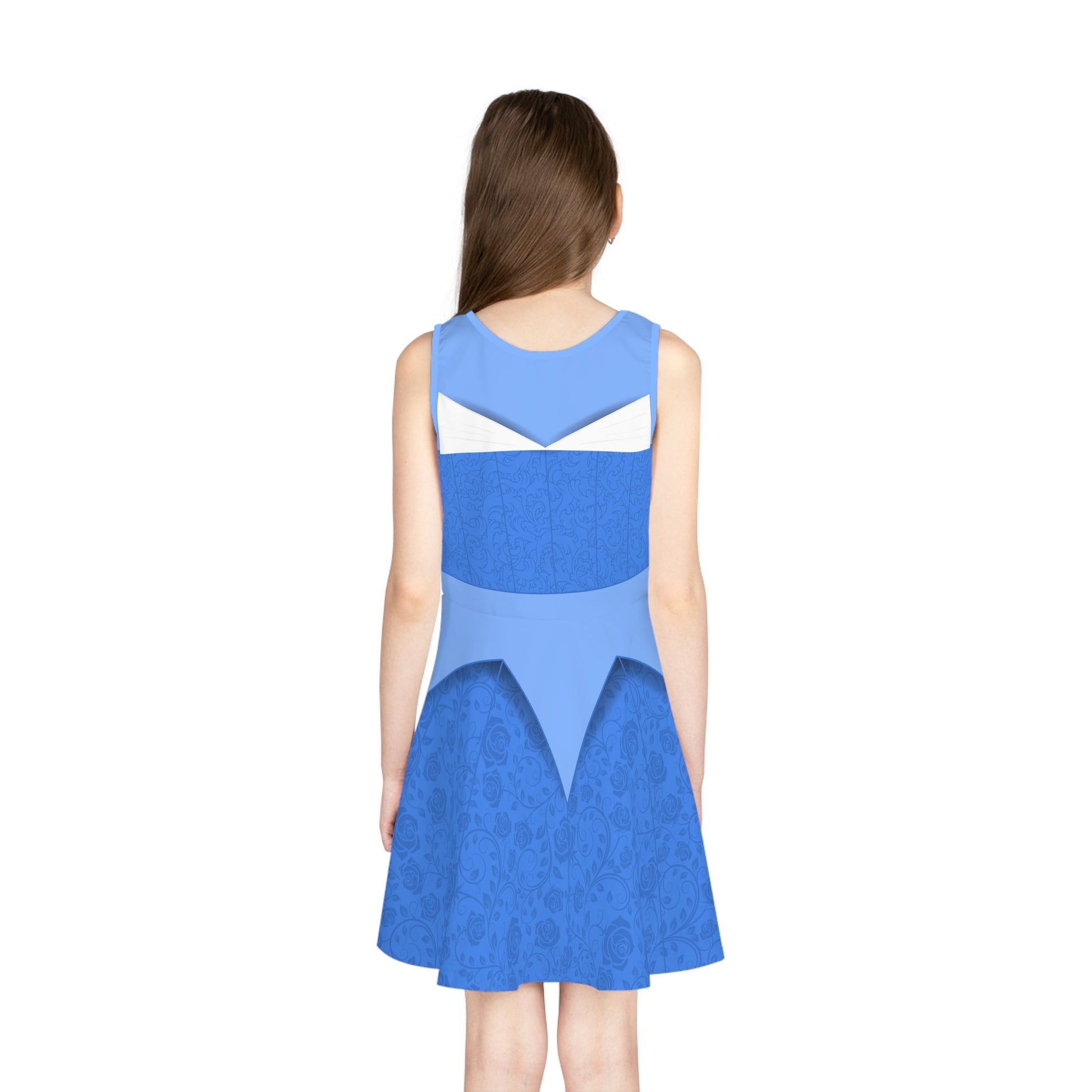 Make it Blue Sleeping Princess Girls' Sleeveless Sundress All Over PrintAOPAOP Clothing#tag4##tag5##tag6#