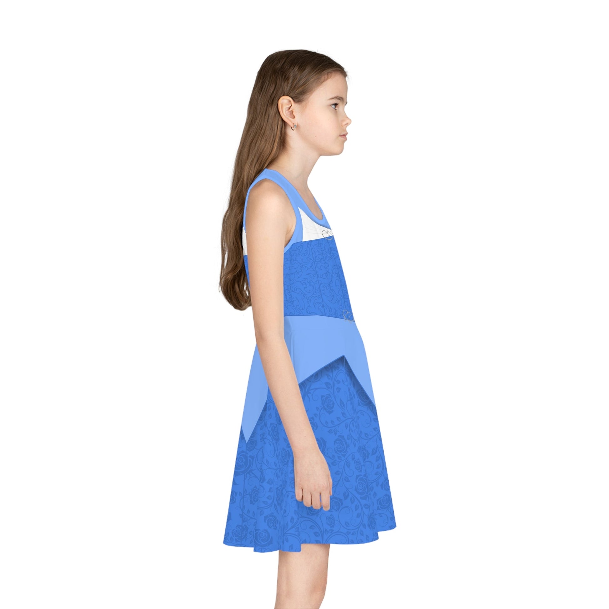 Make it Blue Sleeping Princess Girls' Sleeveless Sundress All Over PrintAOPAOP Clothing#tag4##tag5##tag6#