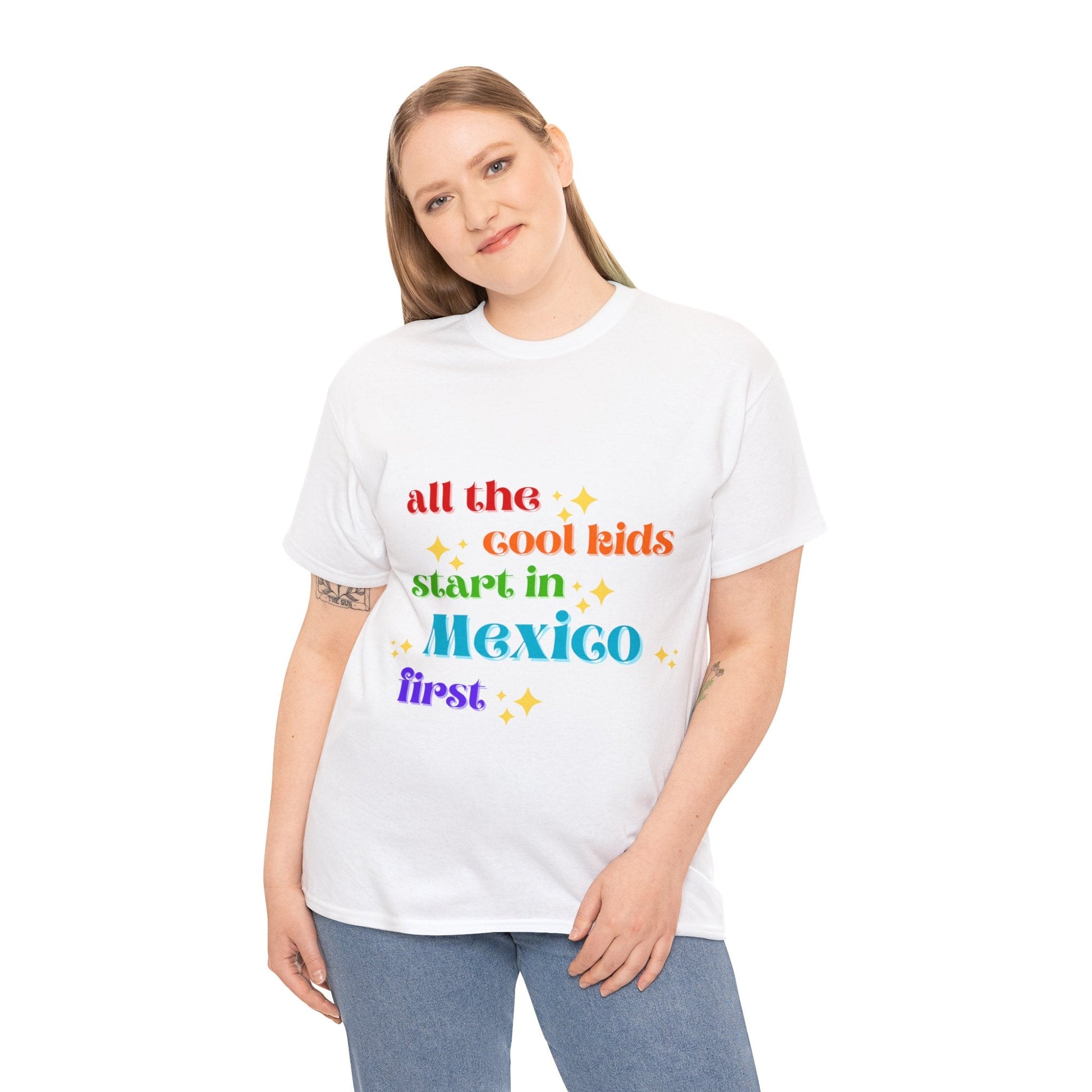 Mexico First Unisex Heavy Cotton Tee adult epcot topAll Over PrintAdult T-ShirtWrong Lever Clothing