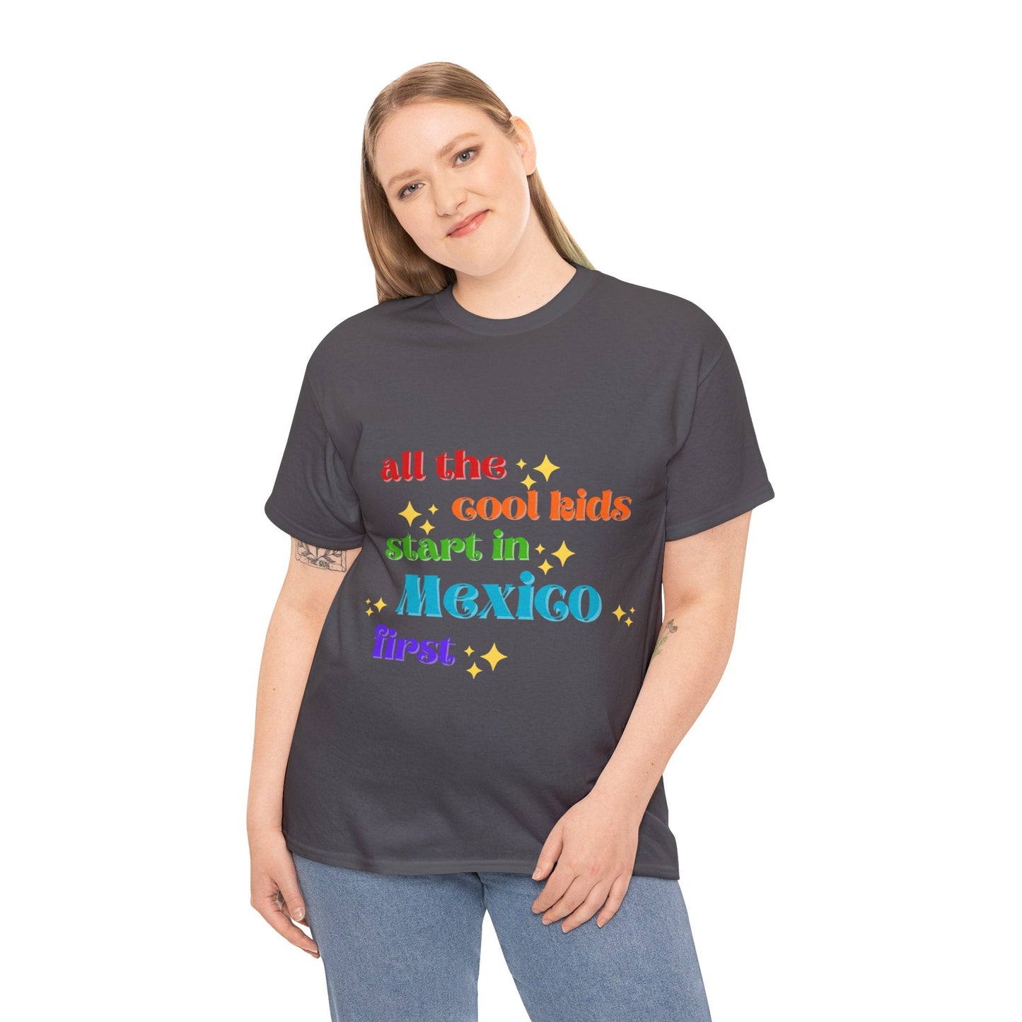 Mexico First Unisex Heavy Cotton Tee adult epcot topAll Over PrintAdult T-ShirtWrong Lever Clothing
