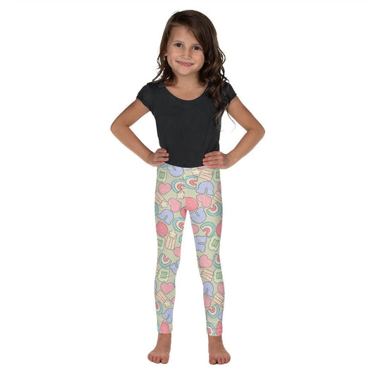 Muted Marshmallow Kid's Leggings happiness is addictive#tag4##tag5##tag6#