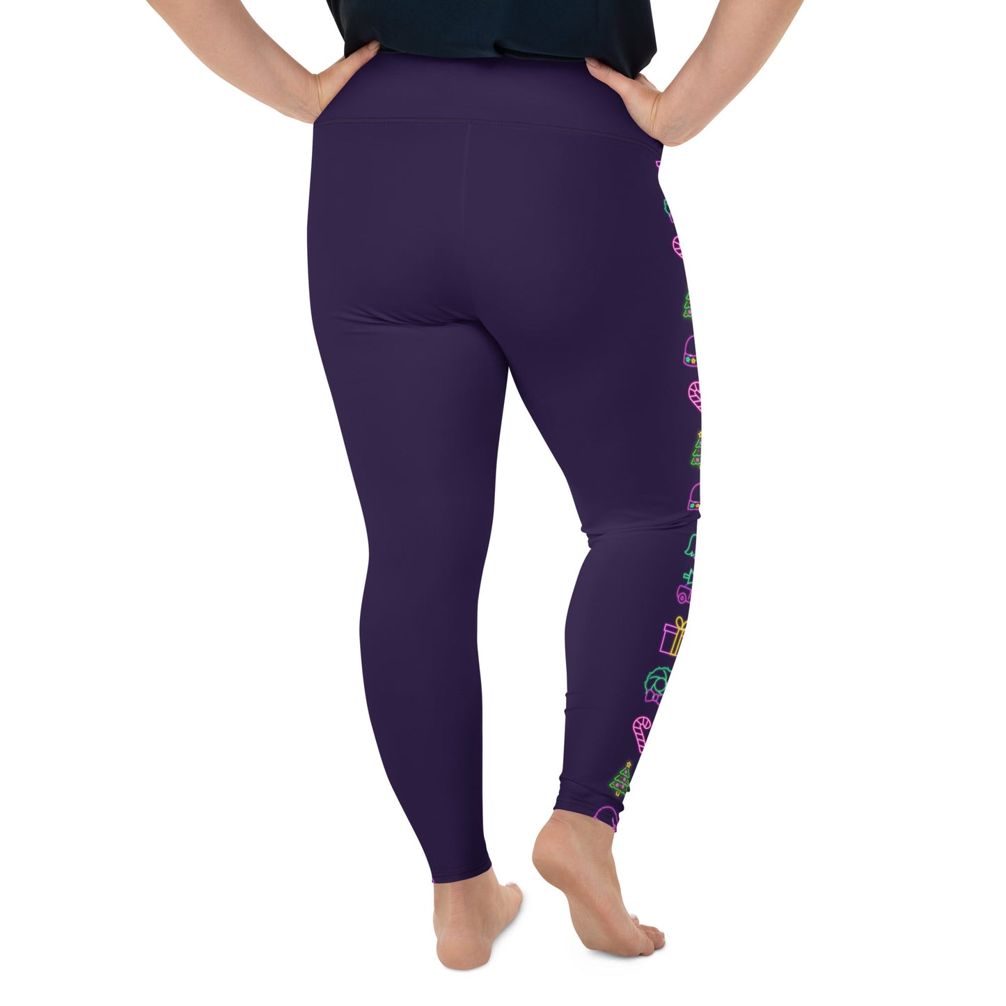 Neon Christmas Plus Size Leggings christmas clothingchristmas eve clothesAdult LeggingsLittle Lady Shay Boutique