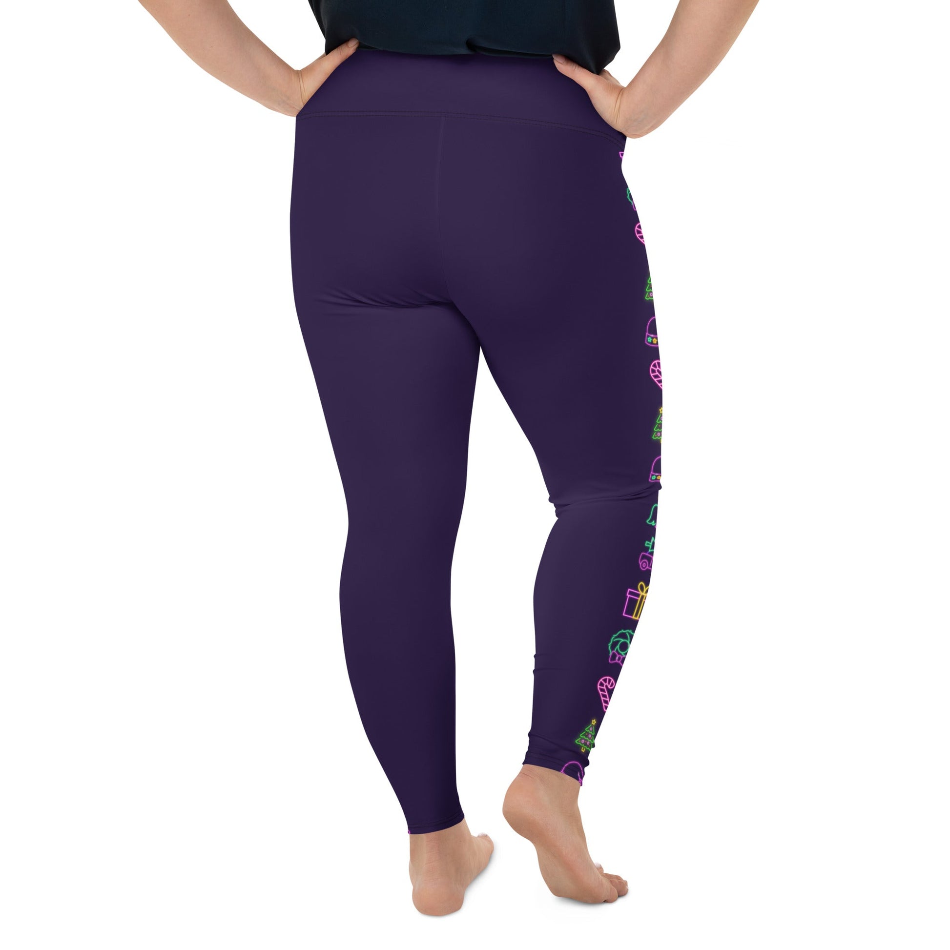 Neon Christmas Plus Size Leggings christmas clothingchristmas eve clothesAdult LeggingsLittle Lady Shay Boutique