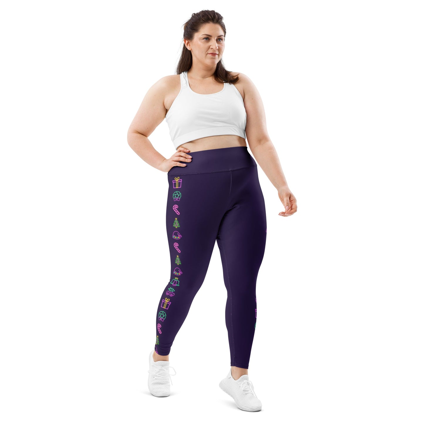 Neon Christmas Plus Size Leggings christmas clothingchristmas eve clothesAdult LeggingsLittle Lady Shay Boutique