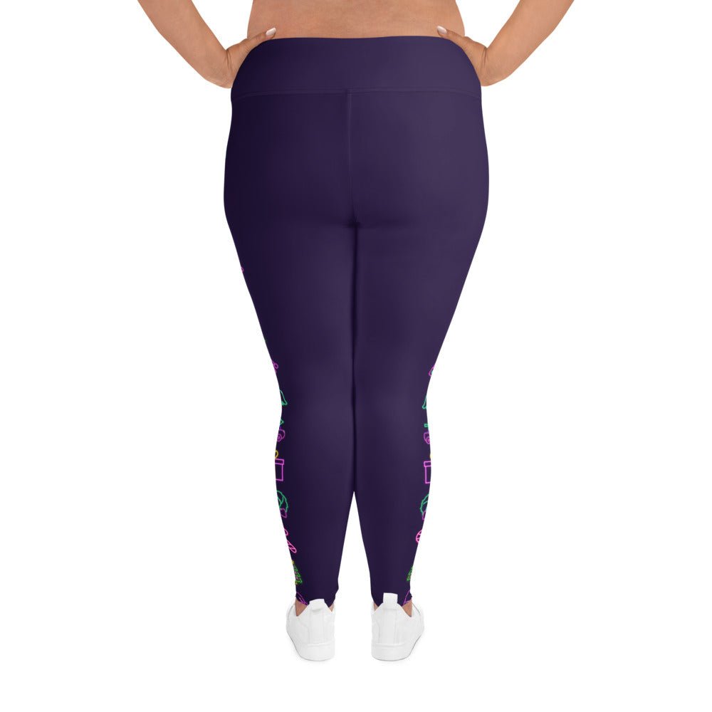 Neon Christmas Plus Size Leggings christmas clothingchristmas eve clothesAdult LeggingsLittle Lady Shay Boutique
