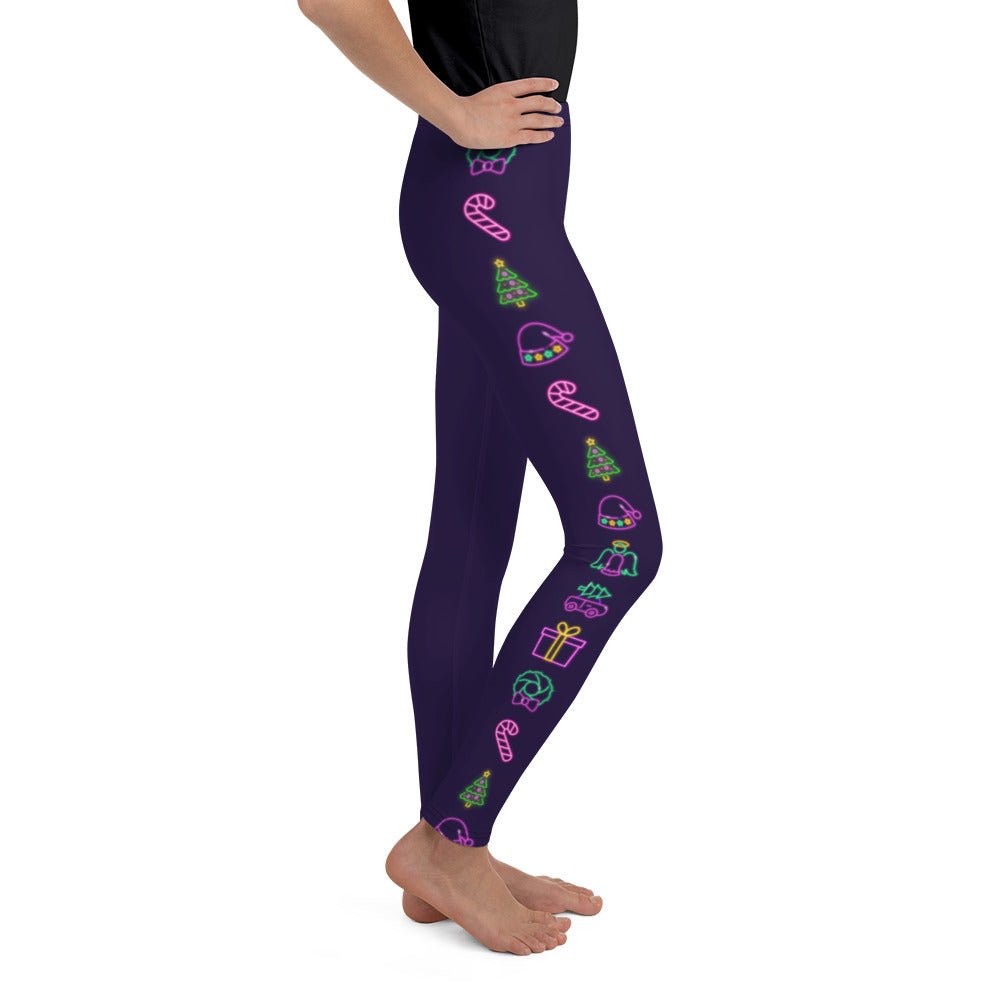 Neon Christmas Youth Leggings christmas clothingchristmas eve clothesKids leggingsLittle Lady Shay Boutique