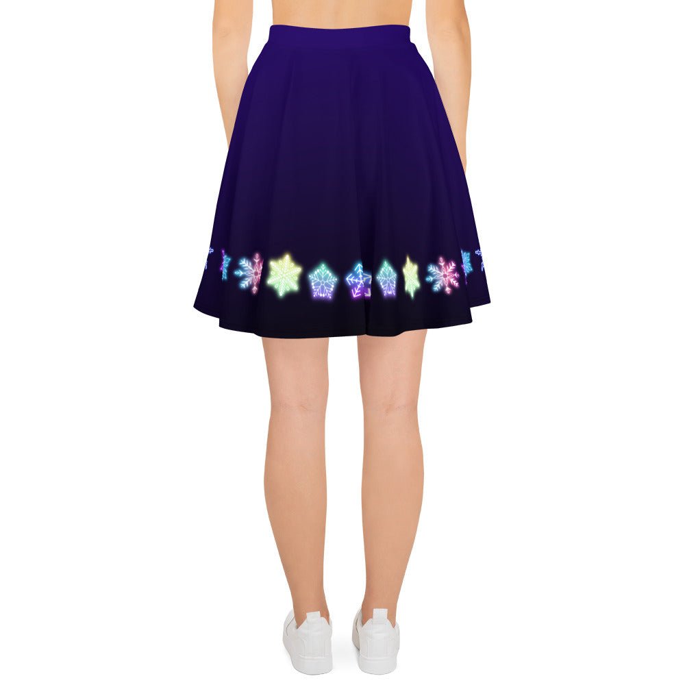 Neon Snowflakes Skater Skirt christmas clothingchristmas eve clothesSkater SkirtLittle Lady Shay Boutique