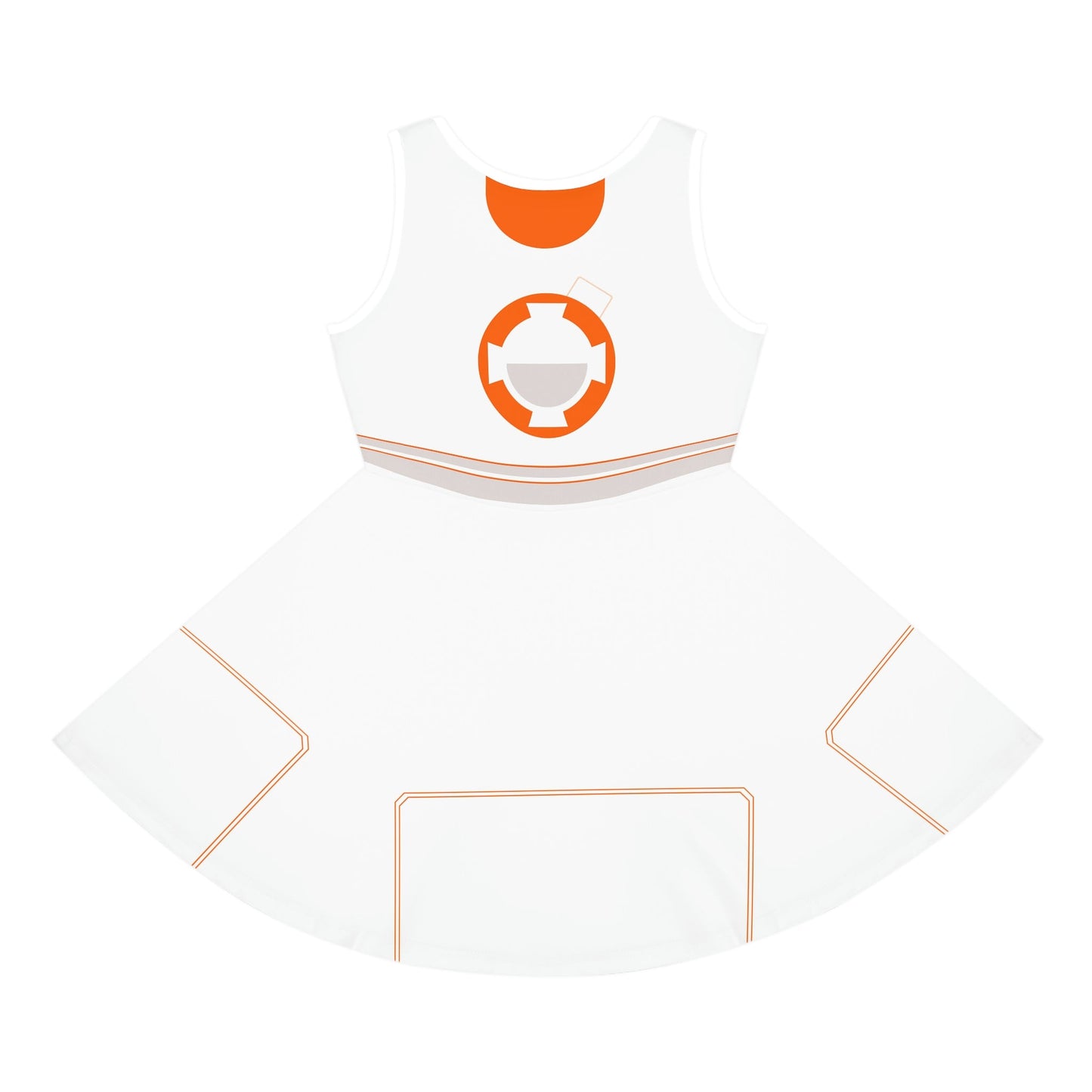 Orange Droid Girls' Sleeveless Sundress (AOP) All Over PrintAOPAOP Clothing#tag4##tag5##tag6#