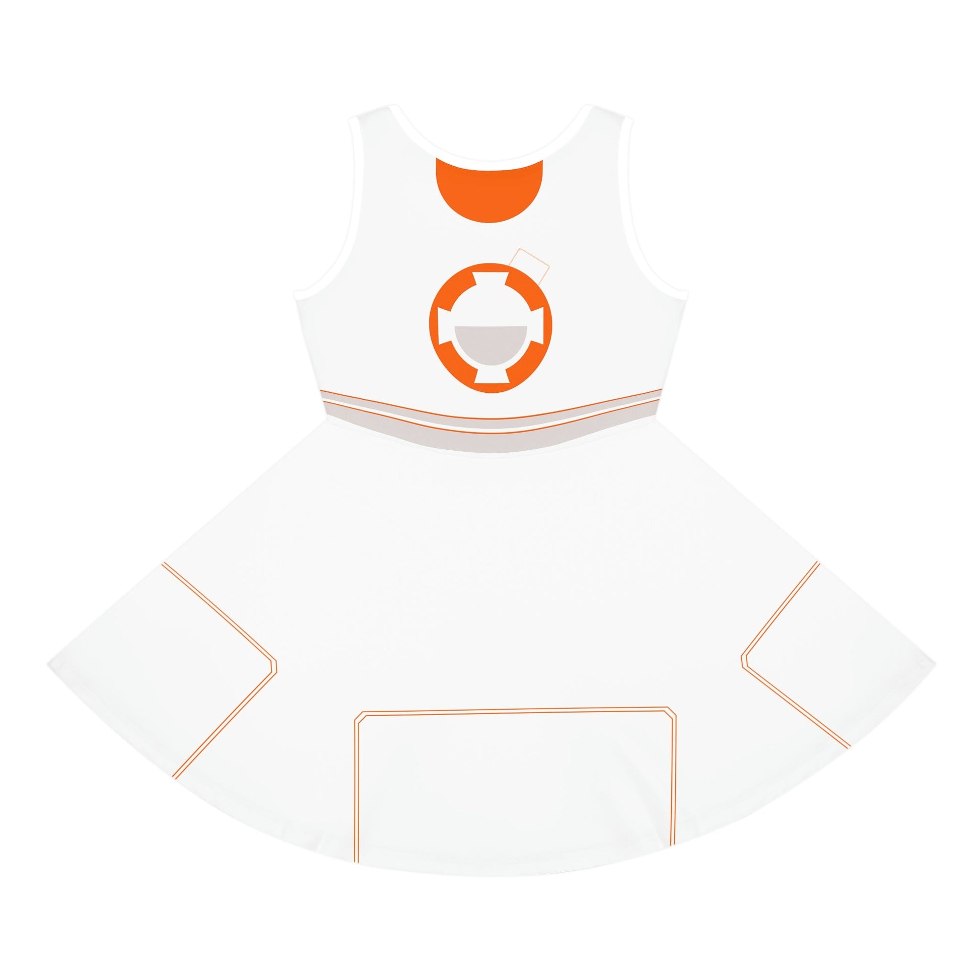 Orange Droid Girls' Sleeveless Sundress (AOP) All Over PrintAOPAOP Clothing#tag4##tag5##tag6#