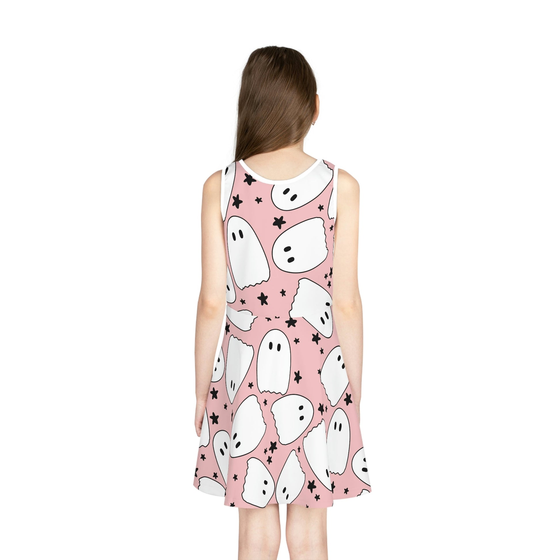 Pink Boos Halloween Girls' Sleeveless Sundress All Over PrintAOPAOP Clothing#tag4##tag5##tag6#