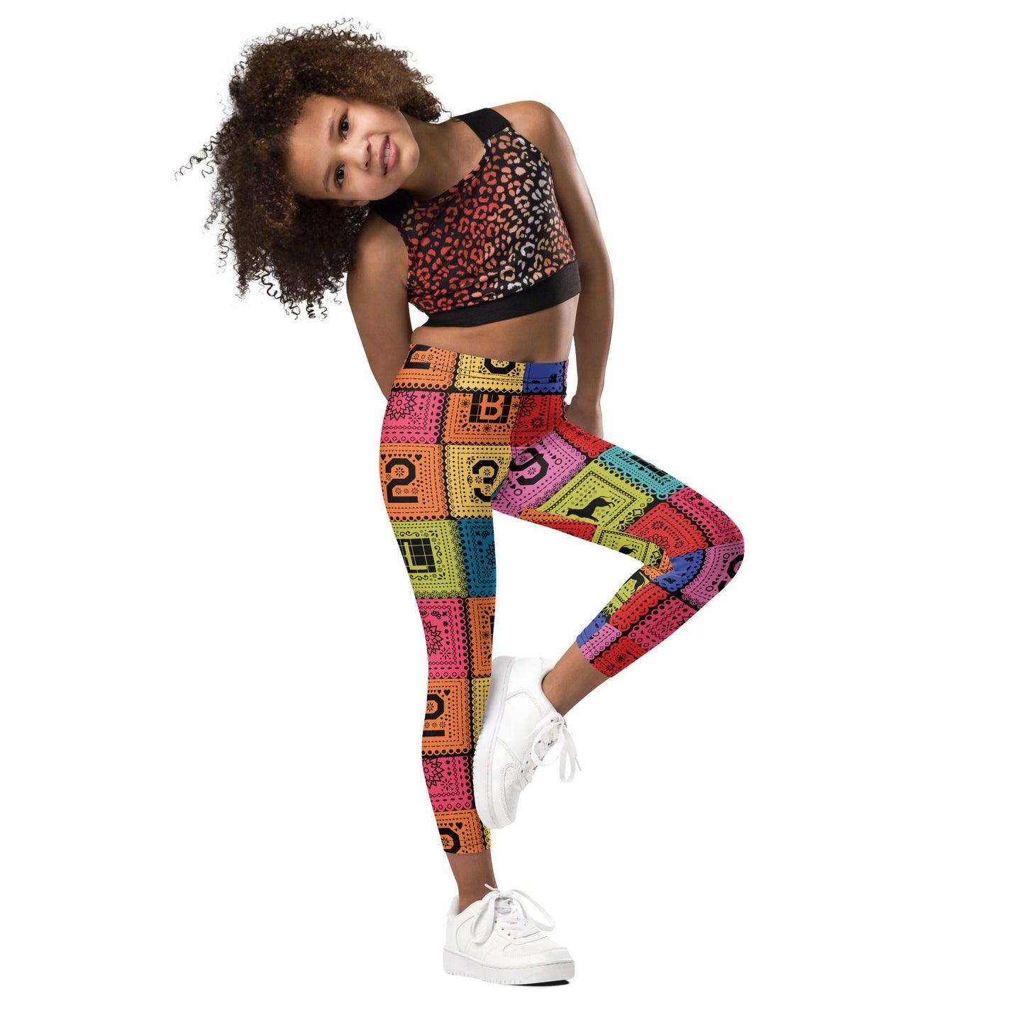 Poco Loco Papel Picado Kid's Leggings- Costume, Bounding, Cosplay active shirtactive wearcalifornia adventure#tag4##tag5##tag6#