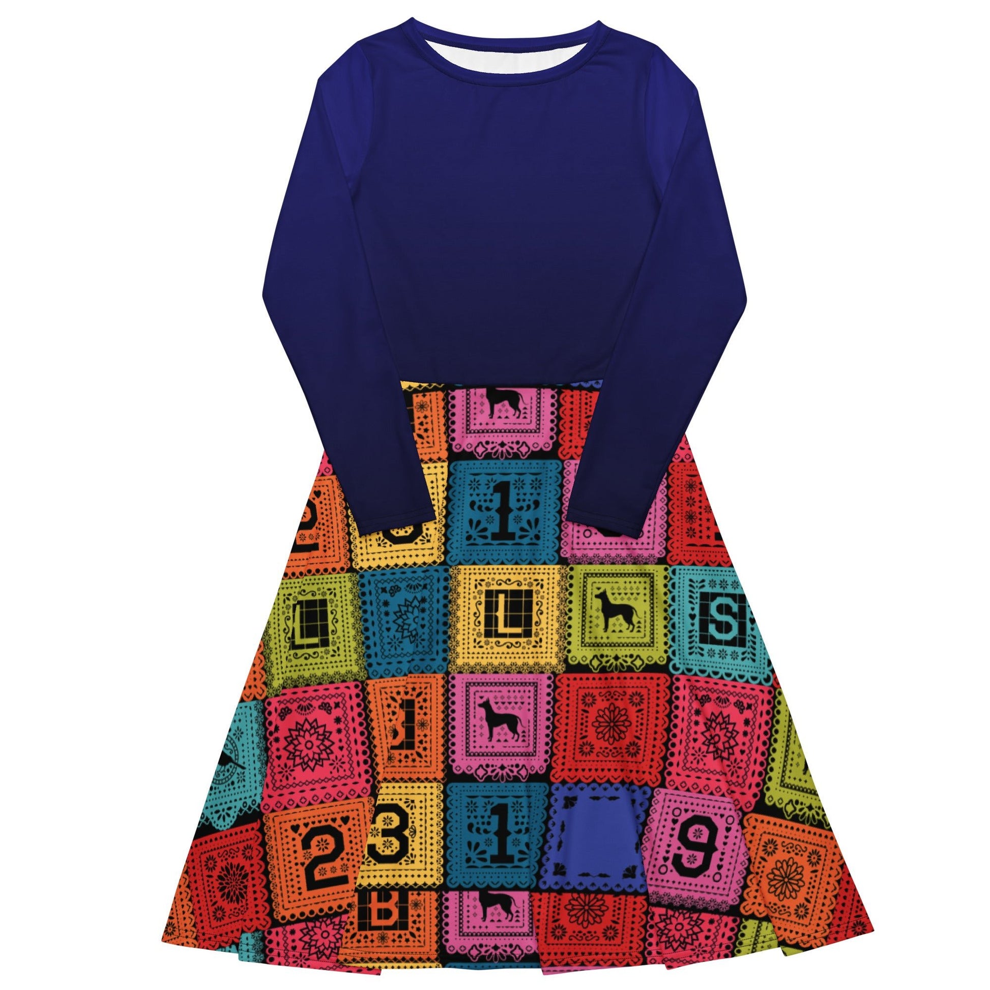 Poco Loco Papel Picado long sleeve midi dress- Costume, Cosplay, Bounding active shirtactive wearcalifornia adventure#tag4##tag5##tag6#