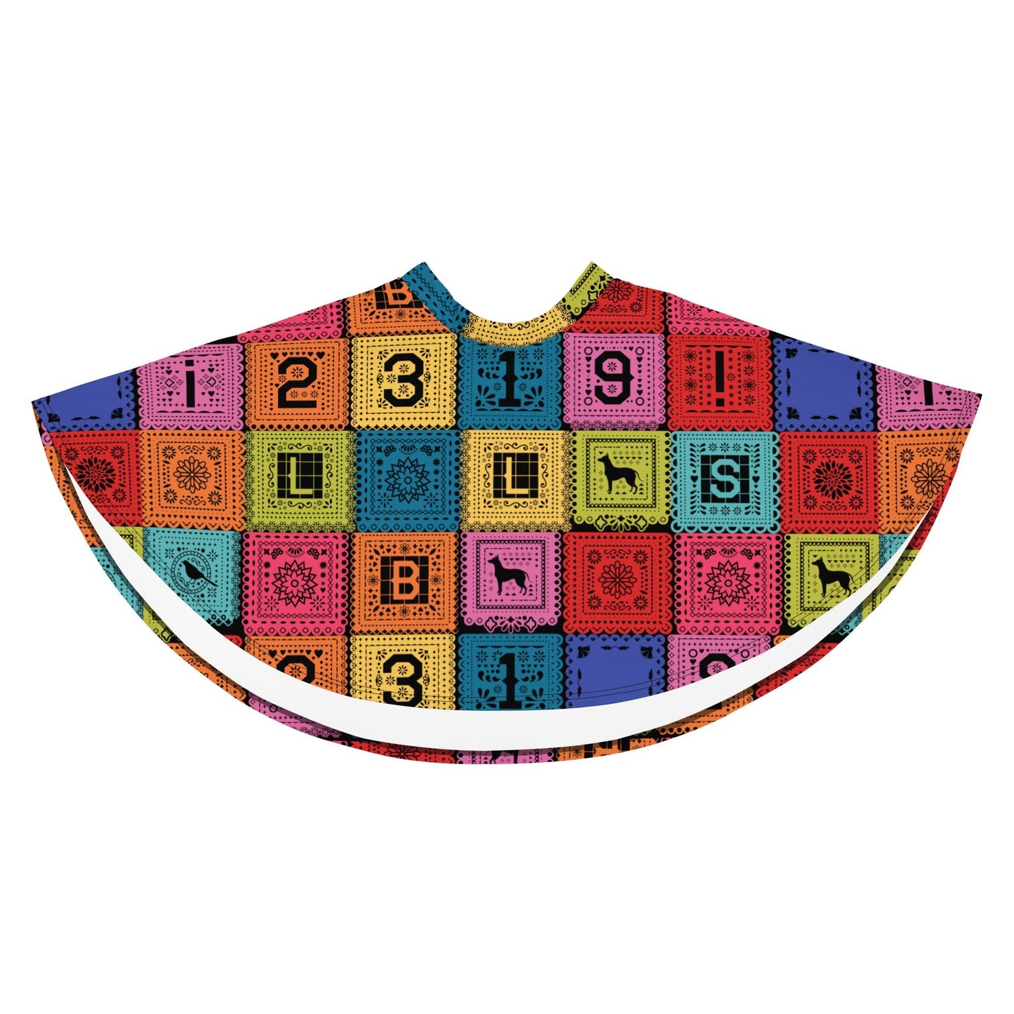 Poco Loco Papel Picado Skater Skirt- Bounding, Cosplay, Marathon Costume active shirtactive wearcalifornia adventure#tag4##tag5##tag6#