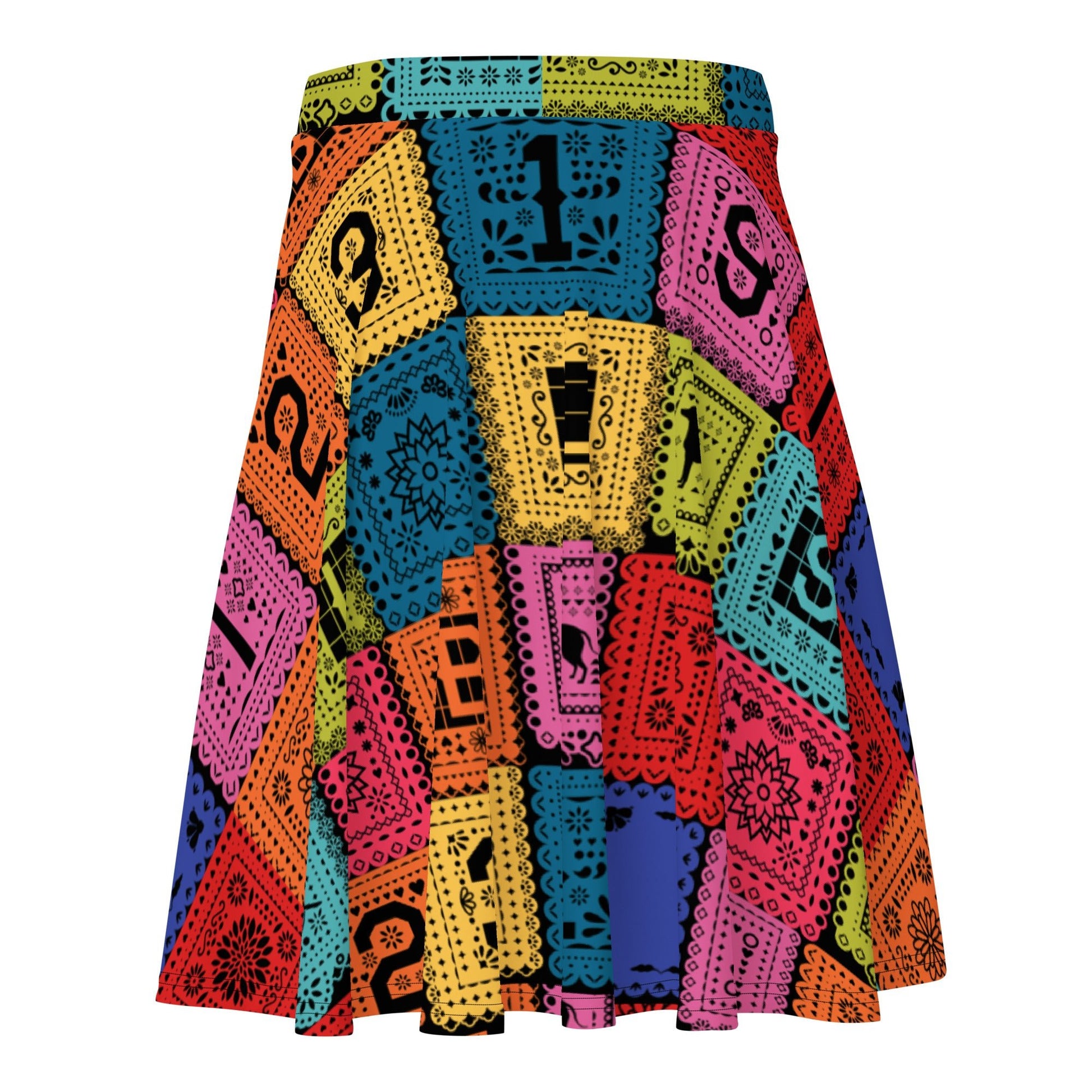 Poco Loco Papel Picado Skater Skirt- Bounding, Cosplay, Marathon Costume active shirtactive wearcalifornia adventure#tag4##tag5##tag6#